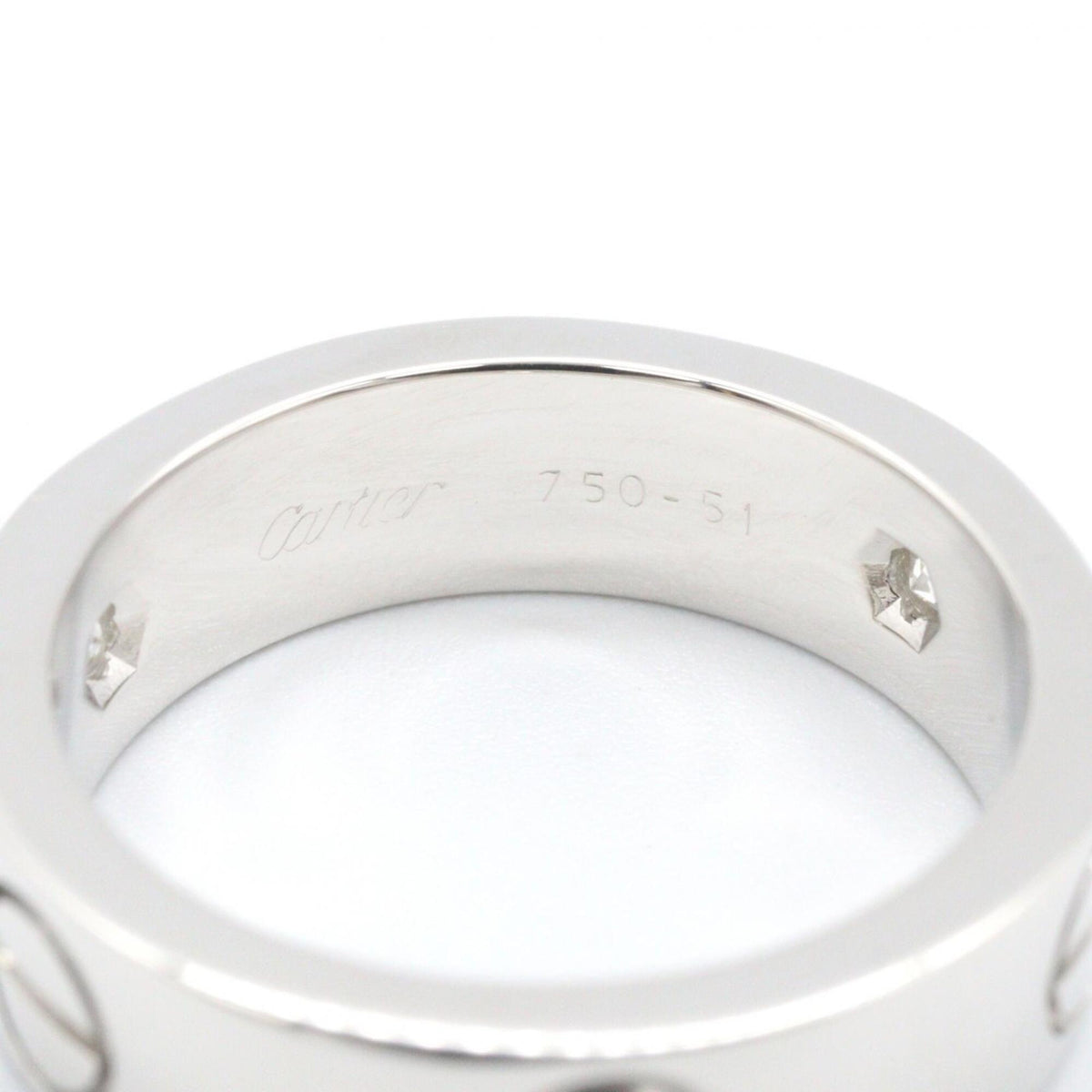 Cartier Silver Clear White Gold (18K) Band Ring (Pre-Owned)