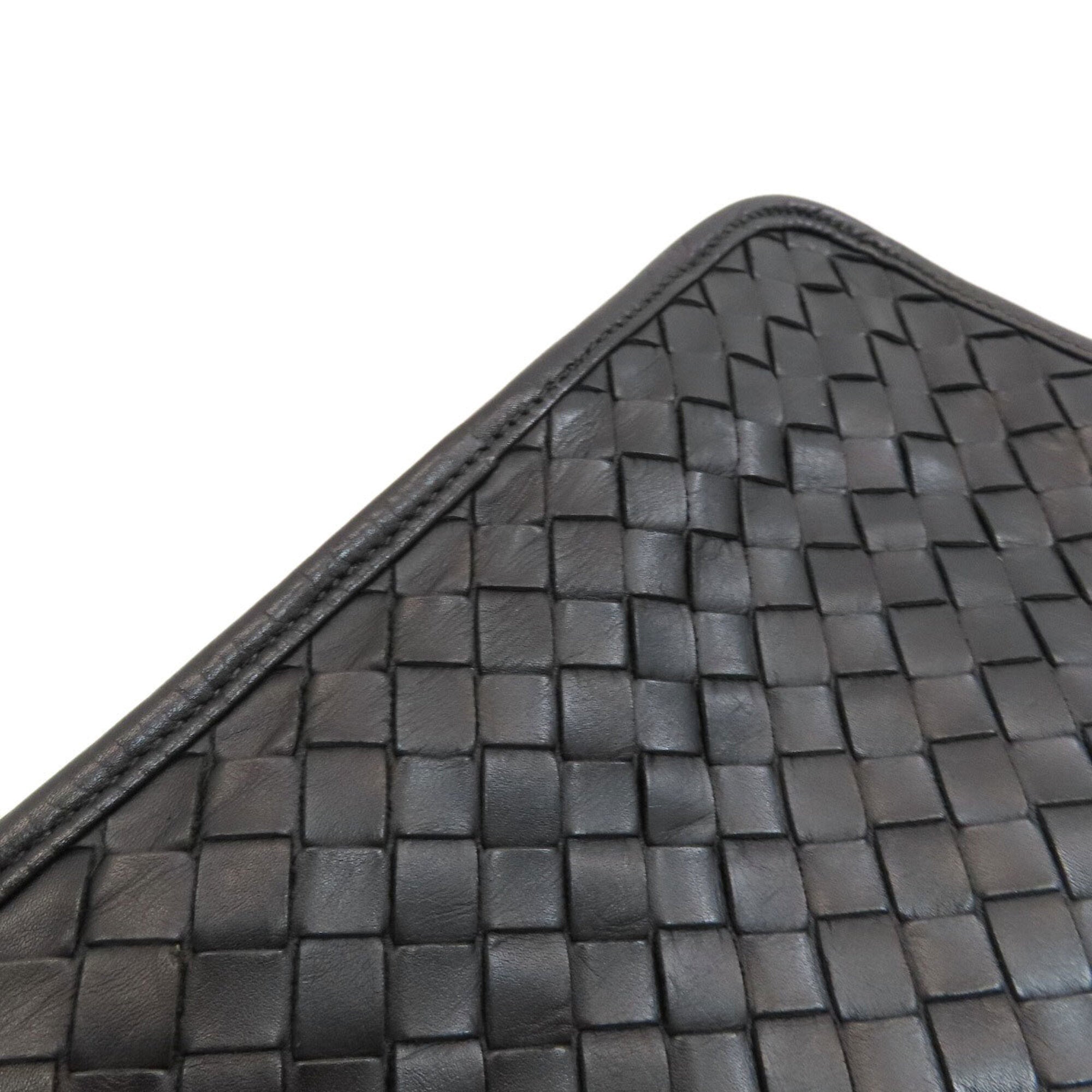 Bottega Veneta Intrecciato Black Leather Briefcase (Pre-Owned)