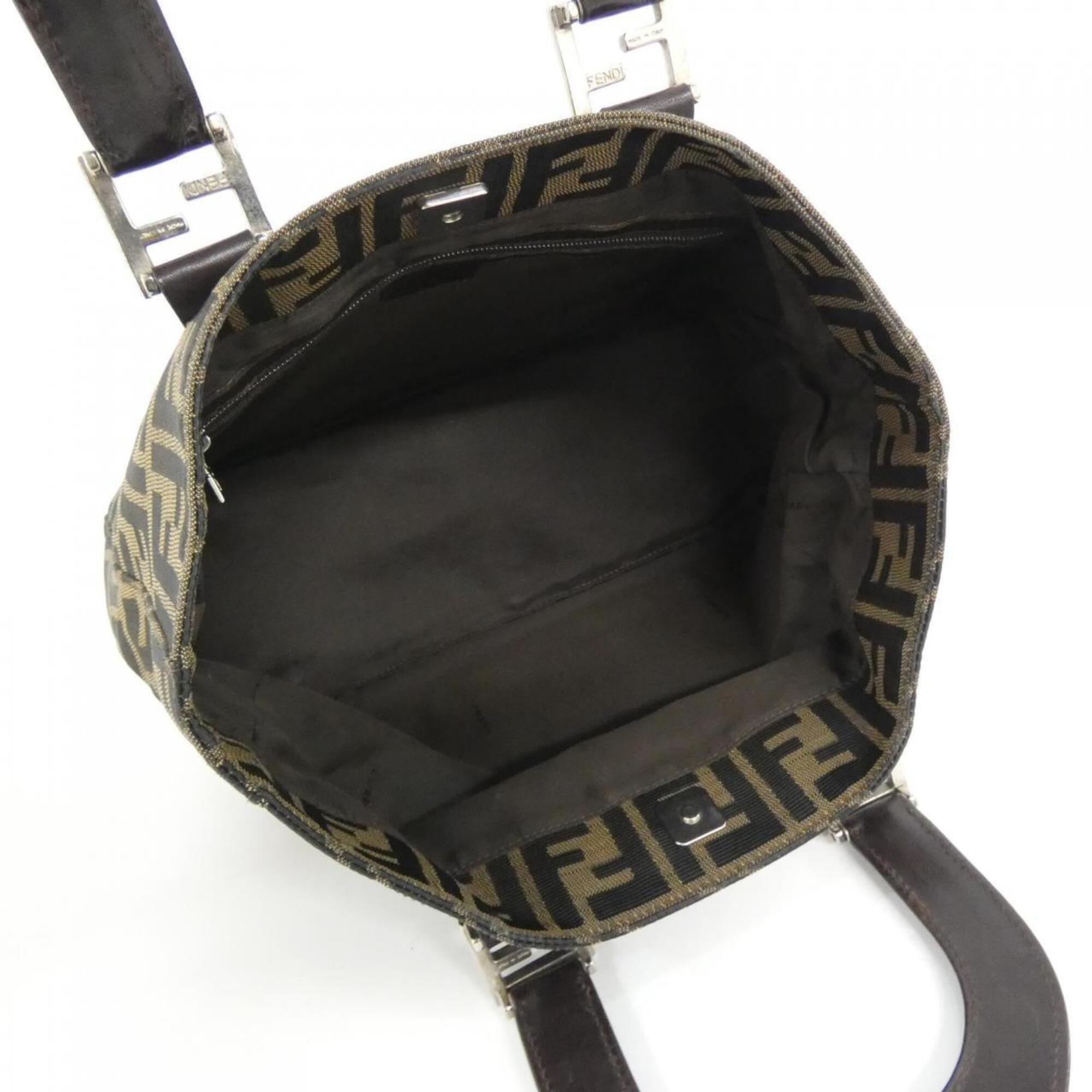 Fendi Brown Canvas Handbag (Pre-Owned)