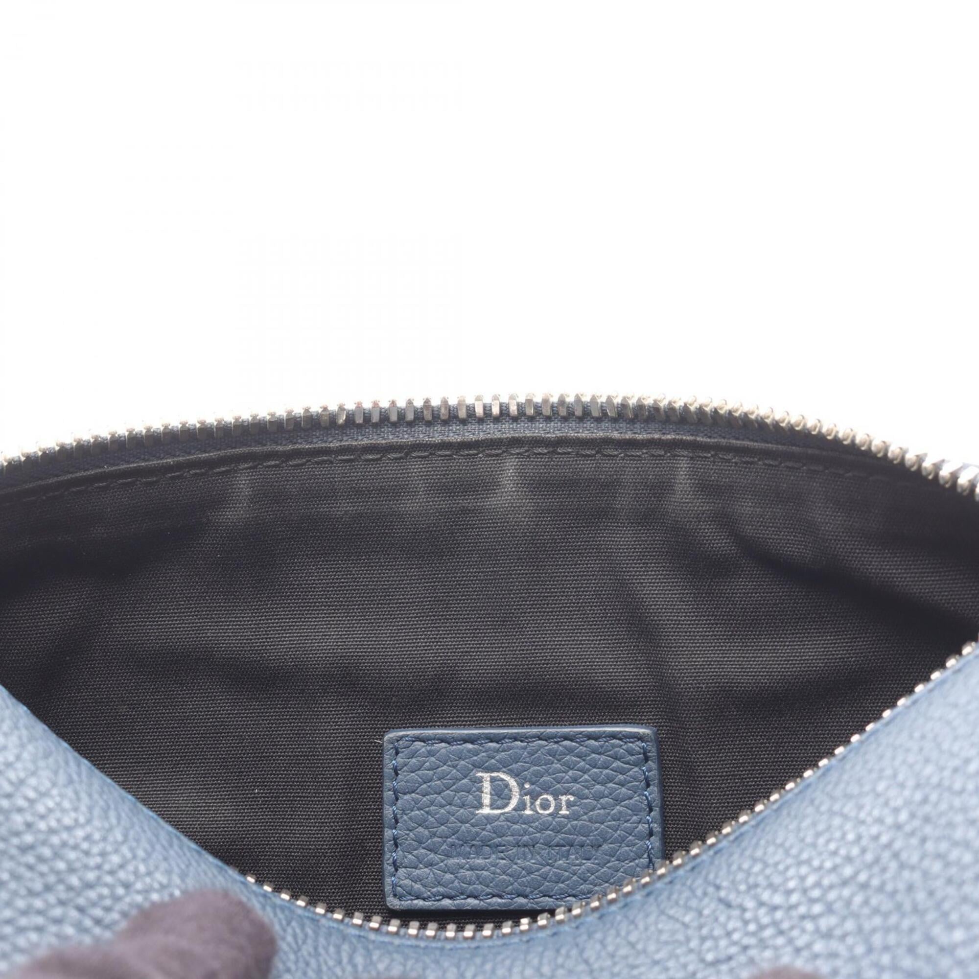 Christian Dior Blue Leather Handbag Shoulder Bag (Pre-Owned)