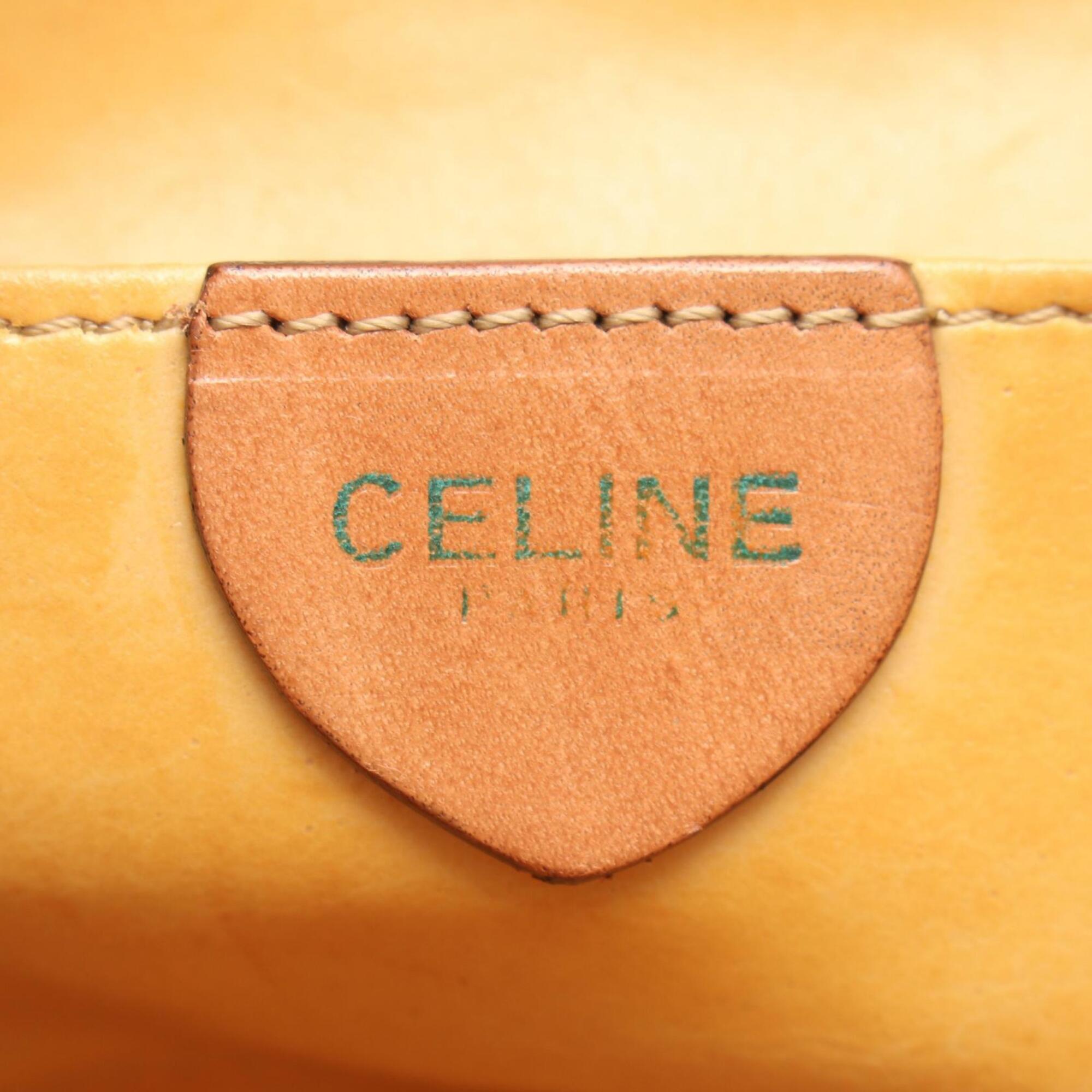 Celine Brown Coated Canvas Pvc Leather Handbag Shoulder Bag (Pre-Owned)