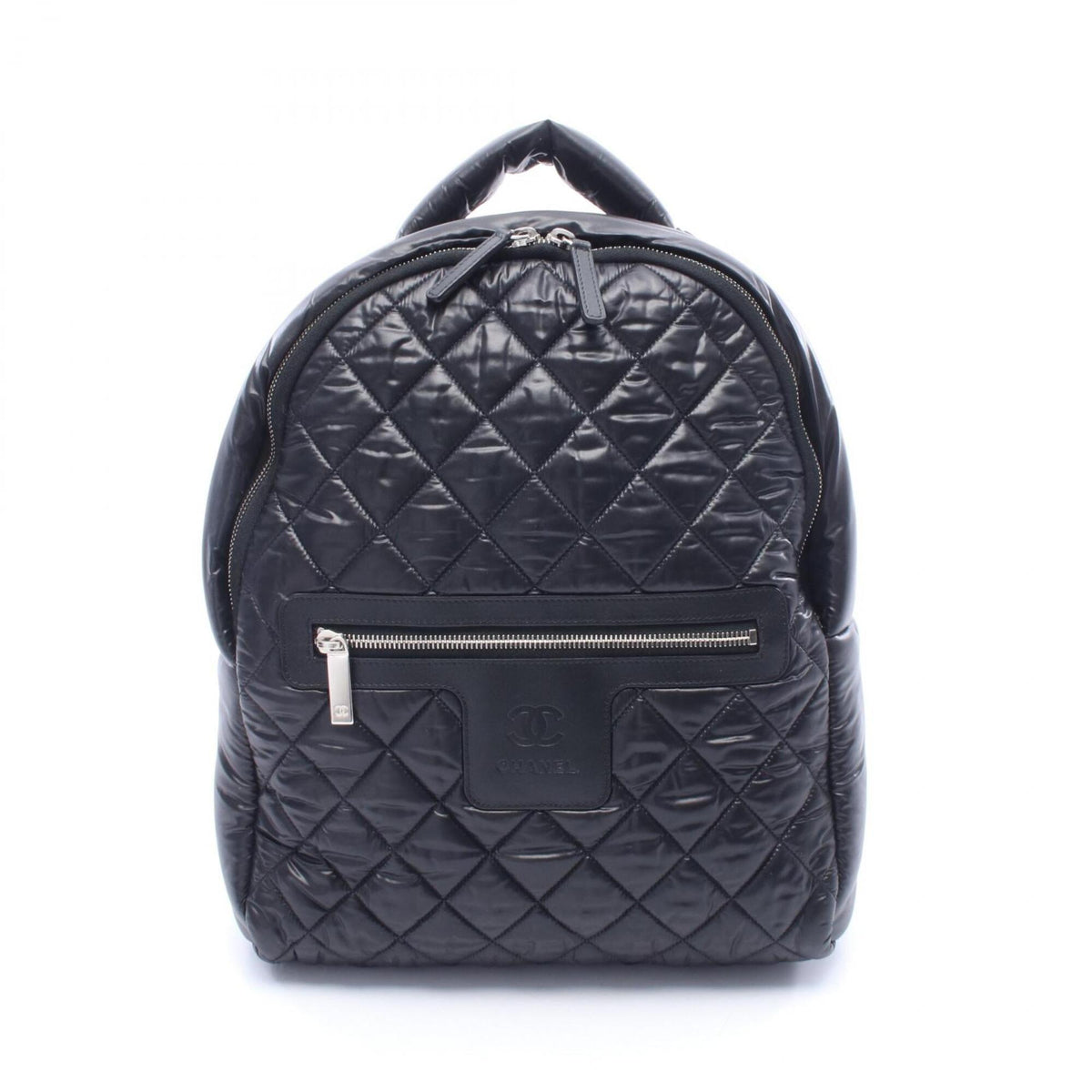 Chanel Black Nylon Leather Backpack (Pre-Owned)
