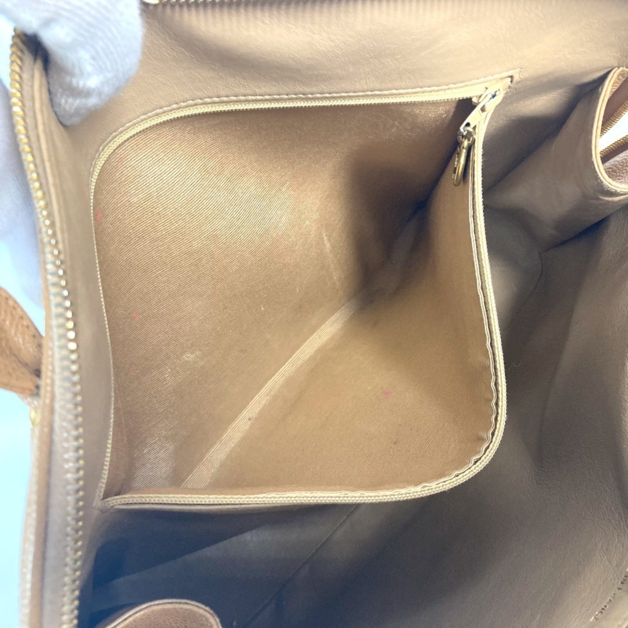 Chanel Beige Grained Calfskin Shoulder Bag Tote Bag (Pre-Owned)