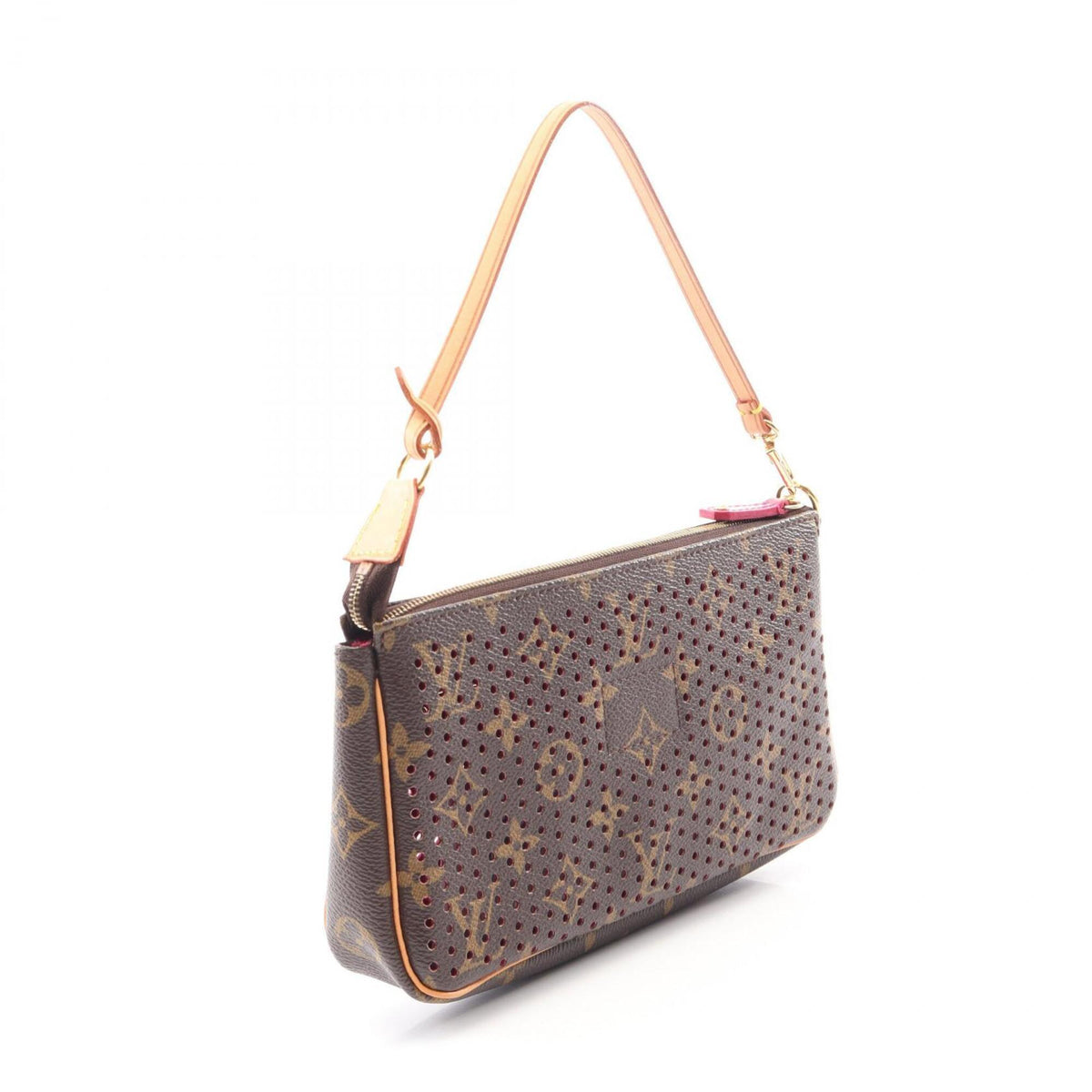 Louis Vuitton Brown Fuchsia Pink Coated Canvas Leather Handbag (Pre-Owned)