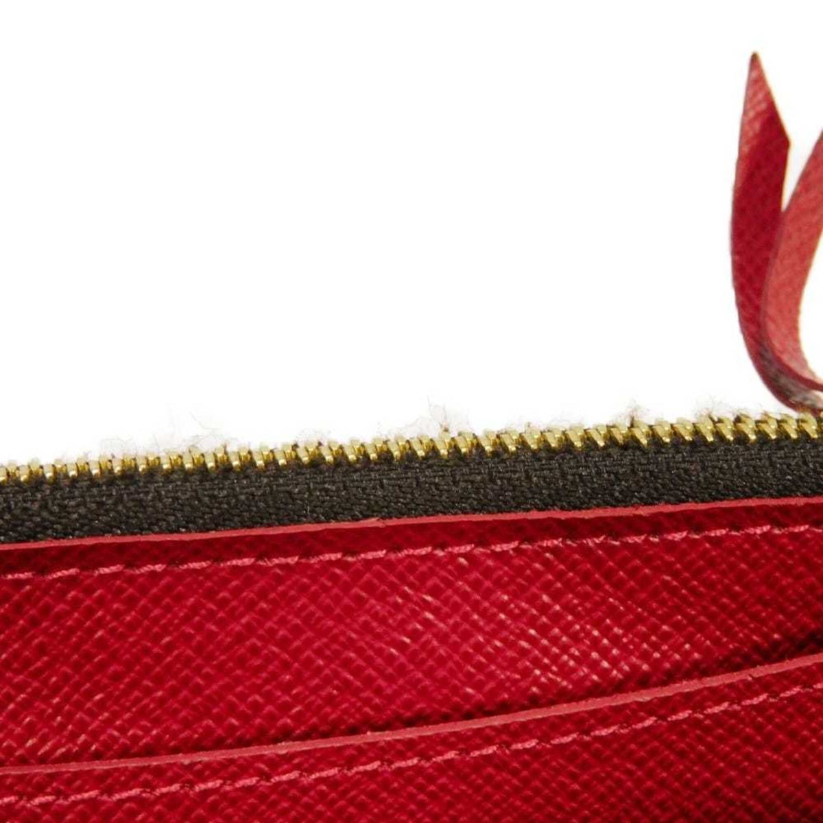 Louis Vuitton Brown Cerise Damier Canvas Ebene Red Color Damier Canvas Long Wallet (Bi-Fold) (Pre-Owned)