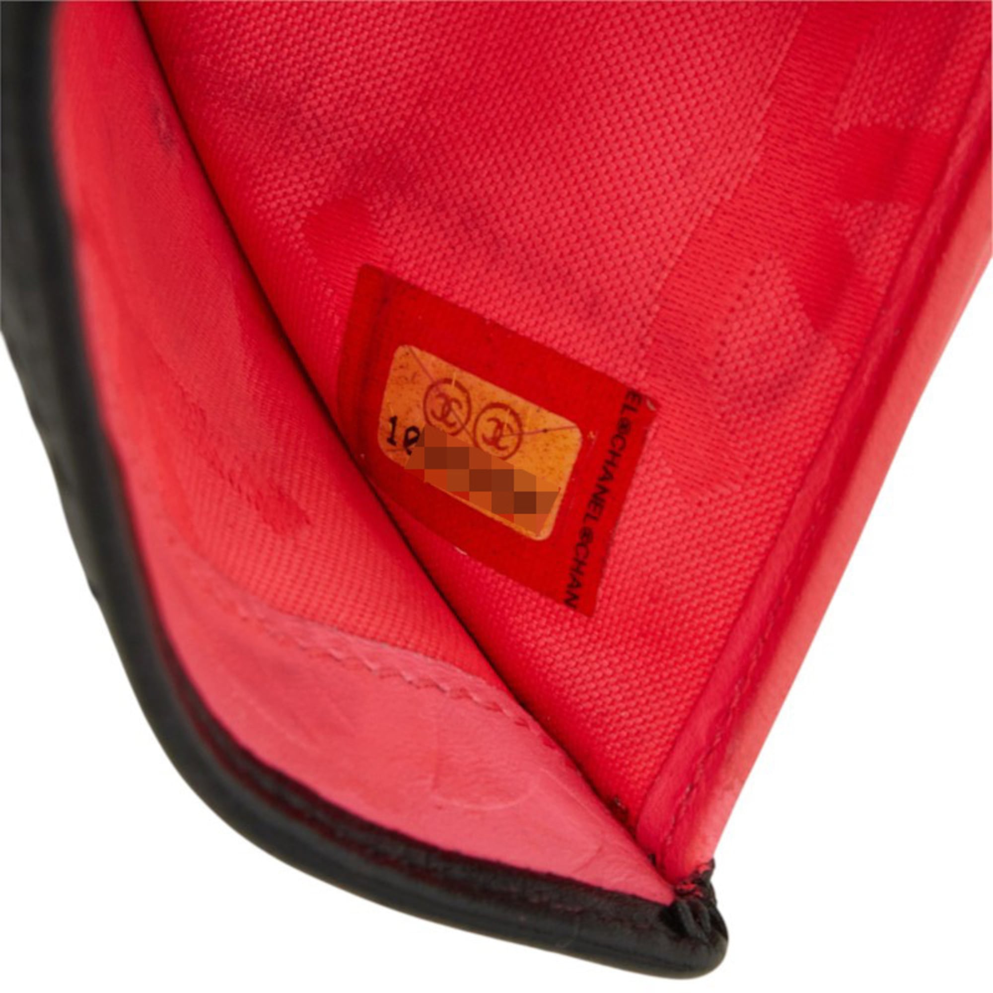 Chanel Black Pink Leather Wallet (Bi-Fold) (Pre-Owned)