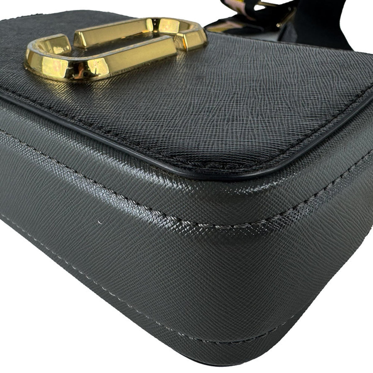 Marc Jacobs Black Gray Ivory Coated Canvas Shoulder Bag (Pre-Owned)