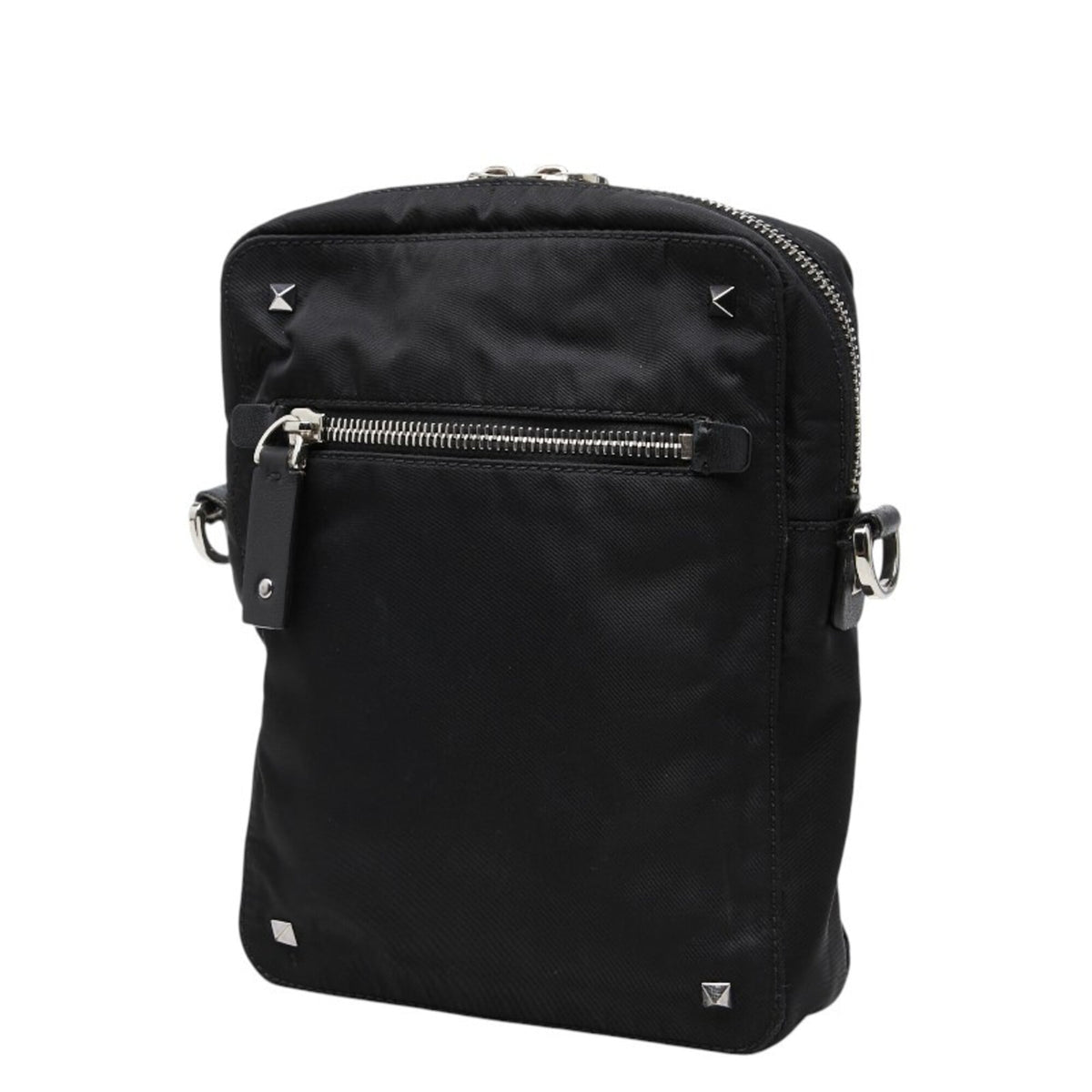 Valentino Black Nylon Leather Shoulder Bag (Pre-Owned)
