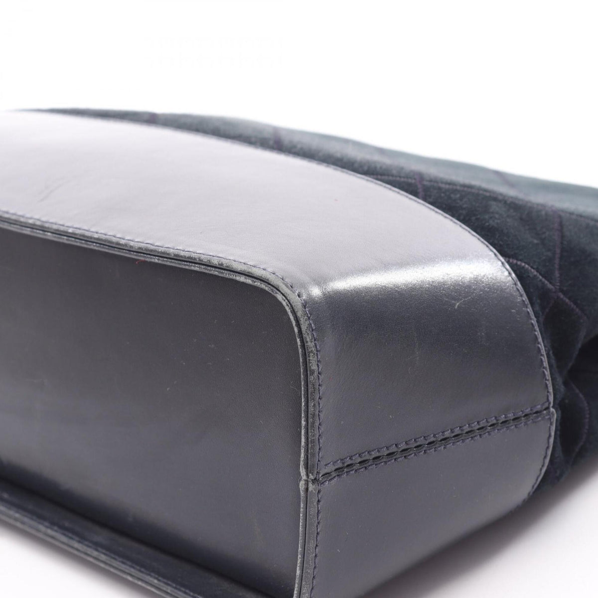 Salvatore Ferragamo Black Leather Suede Handbag Shoulder Bag (Pre-Owned)