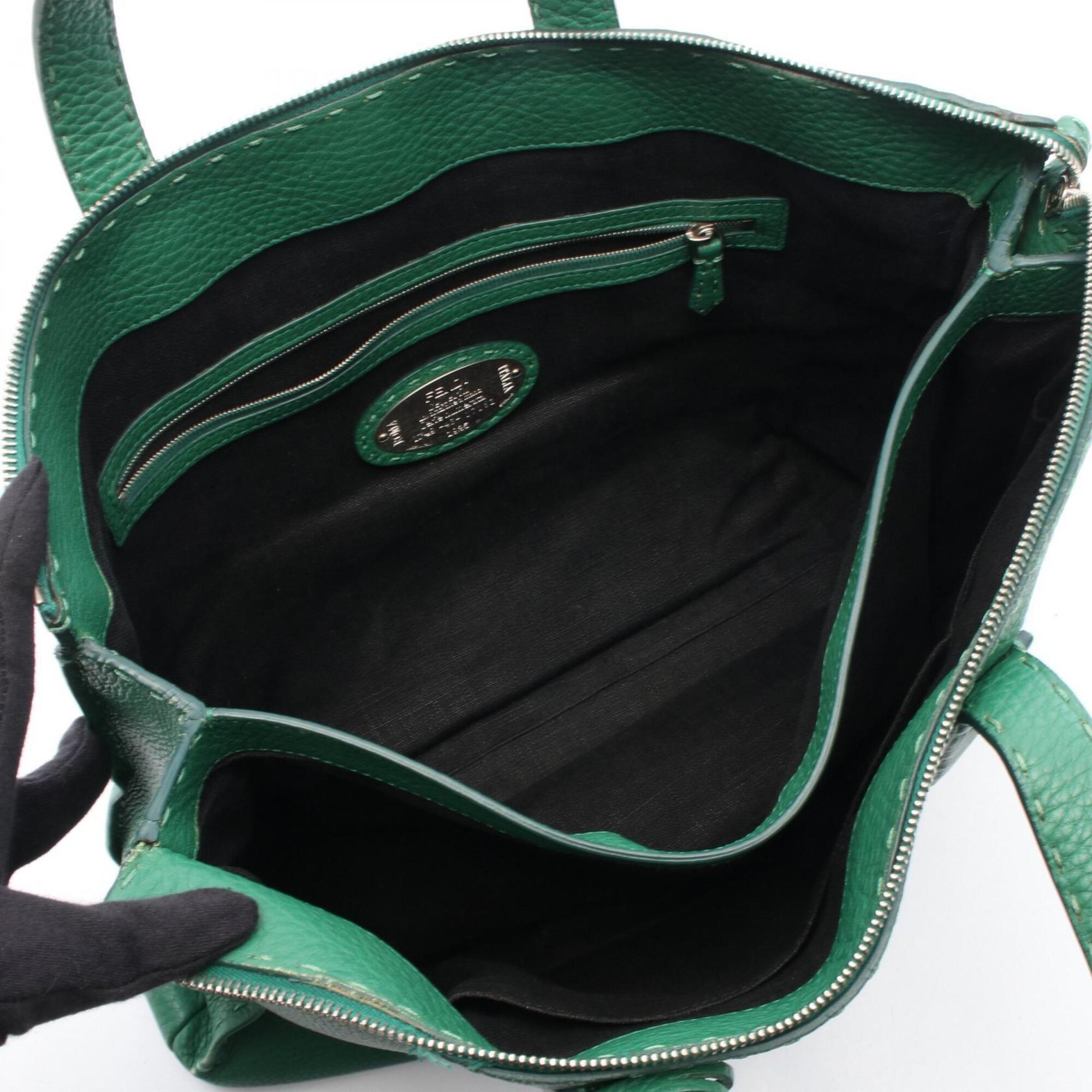 Fendi Green Leather Handbag (Pre-Owned)