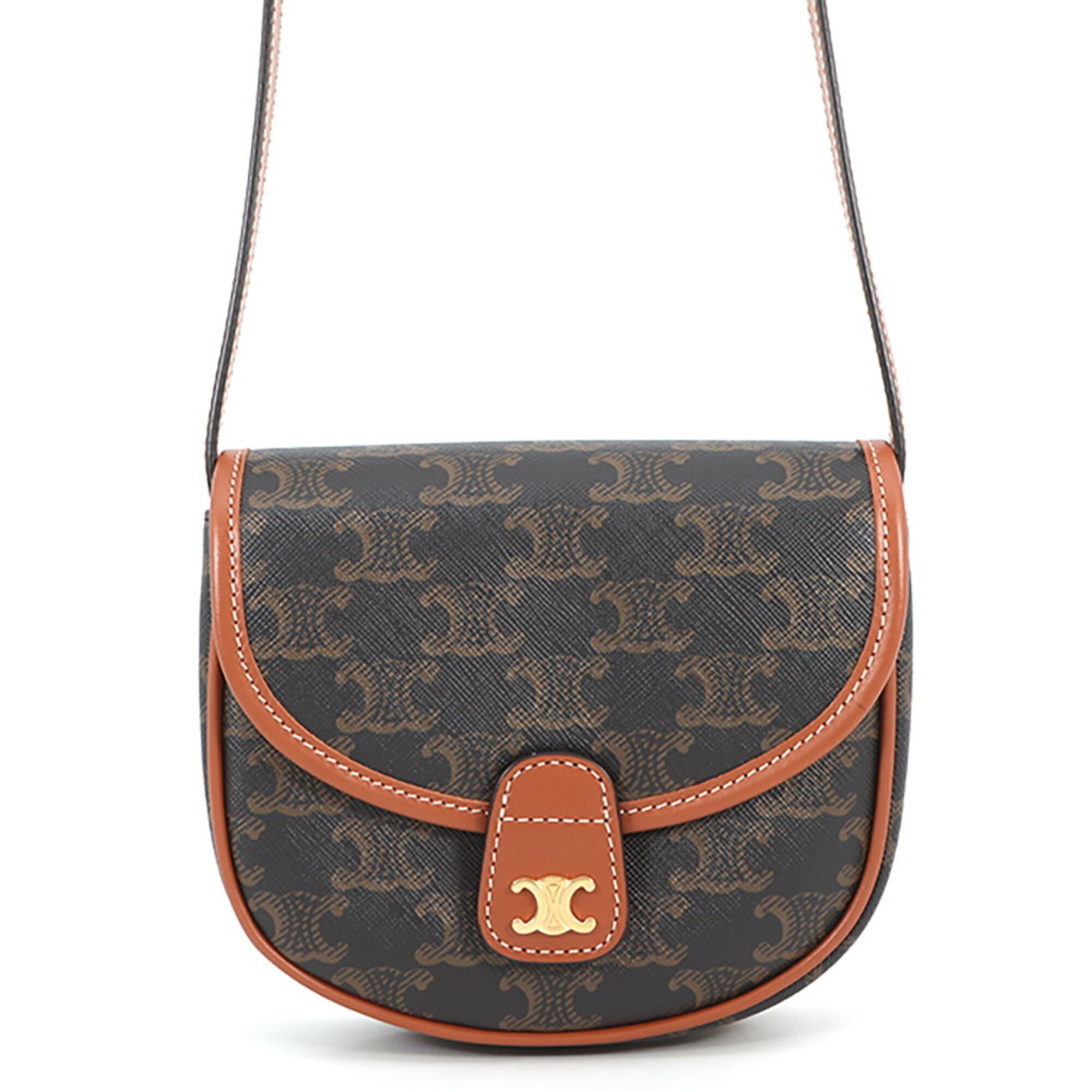 Celine Gold Pvc Leather Handbag Shoulder Bag (Pre-Owned)
