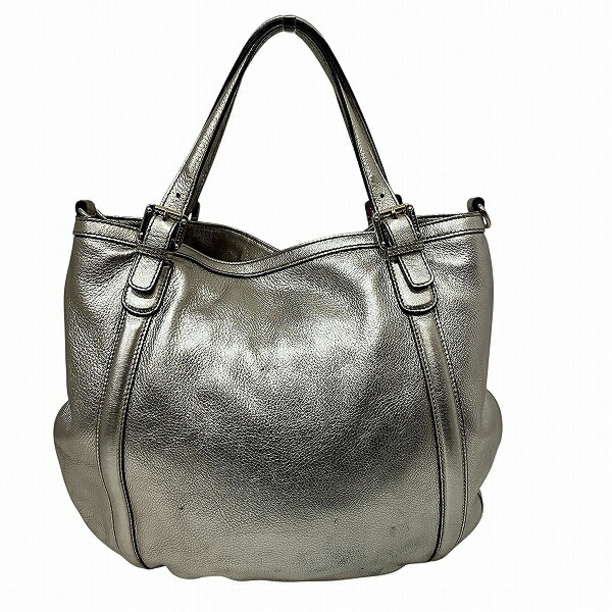 Gucci Metallic Gold Leather Handbag Shoulder Bag (Pre-Owned)