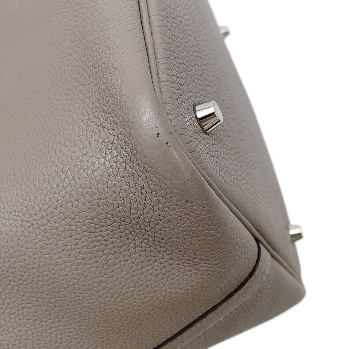 Hermes Beige Leather Handbag Tote Bag (Pre-Owned)