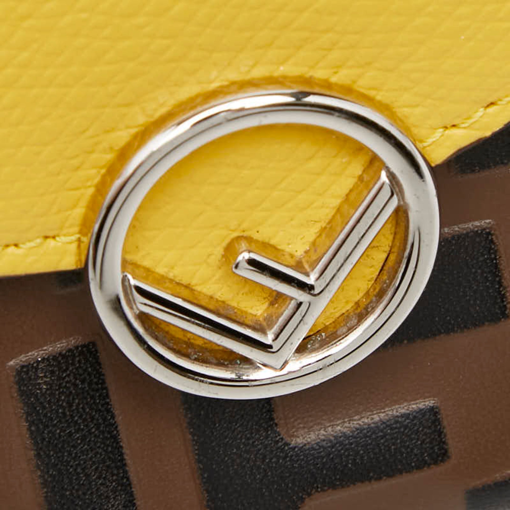 Fendi Brown Yellow Leather Long Wallet (Bi-Fold) (Pre-Owned)