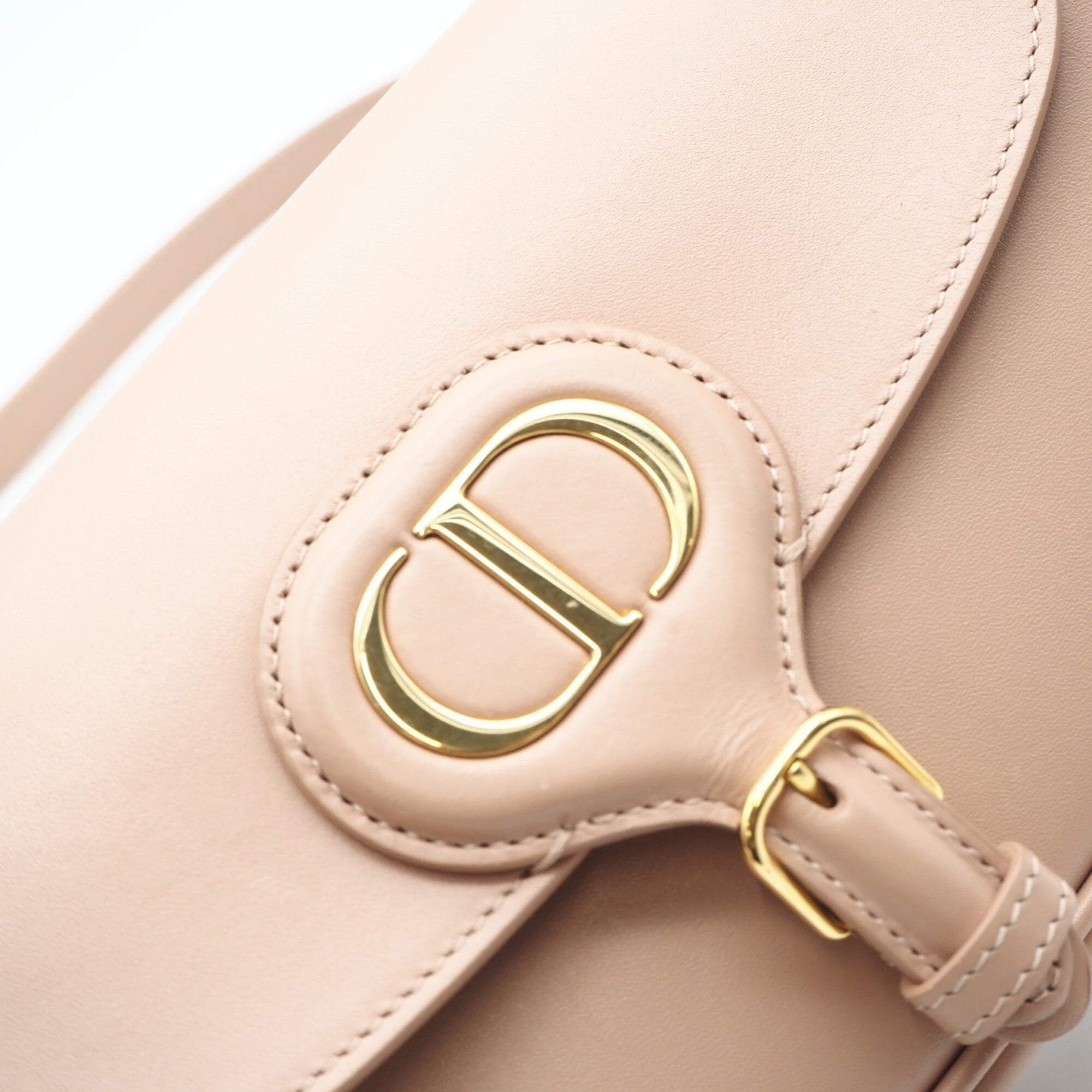 Christian Dior Pink Beige Leather Shoulder Bag (Pre-Owned)