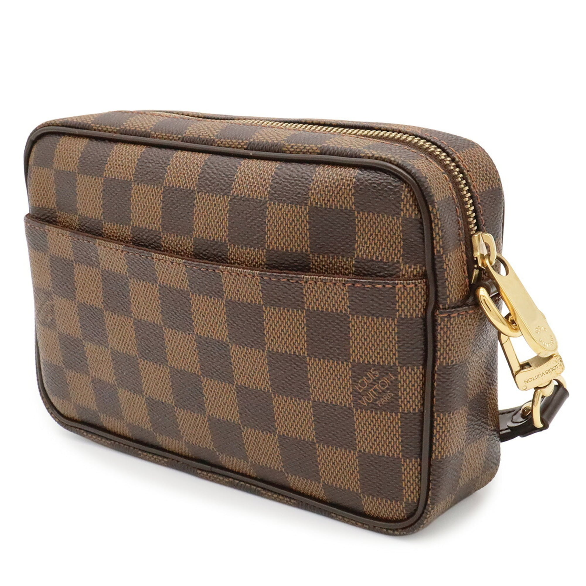 Louis Vuitton Brown Damier Canvas Pvc Damier Canvas Clutch Bag Handbag Pochette (Pre-Owned)
