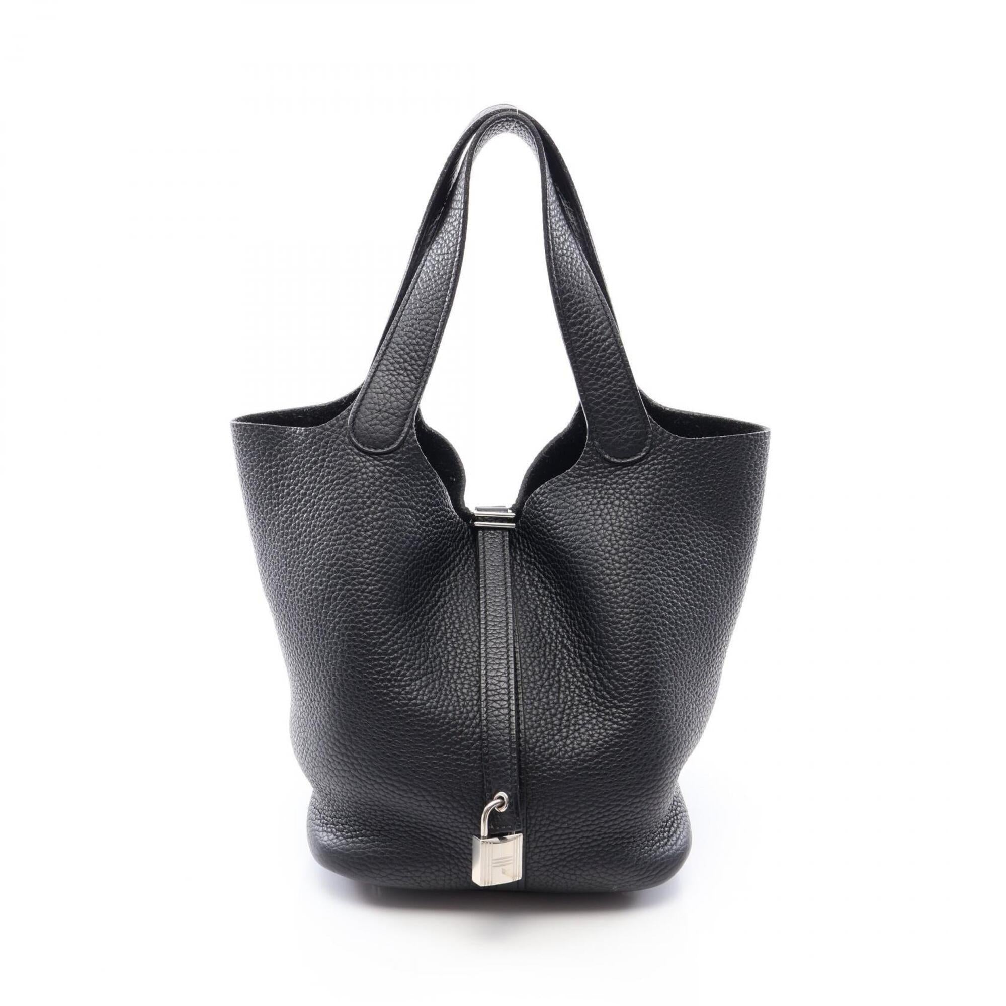 Hermes Black Taurillon Clemence Leather Handbag (Pre-Owned)