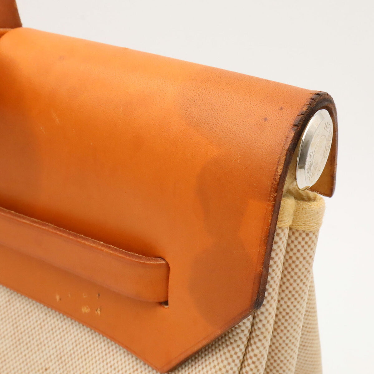 Hermes Brown Natural Toile H Handbag Shoulder Bag (Pre-Owned)