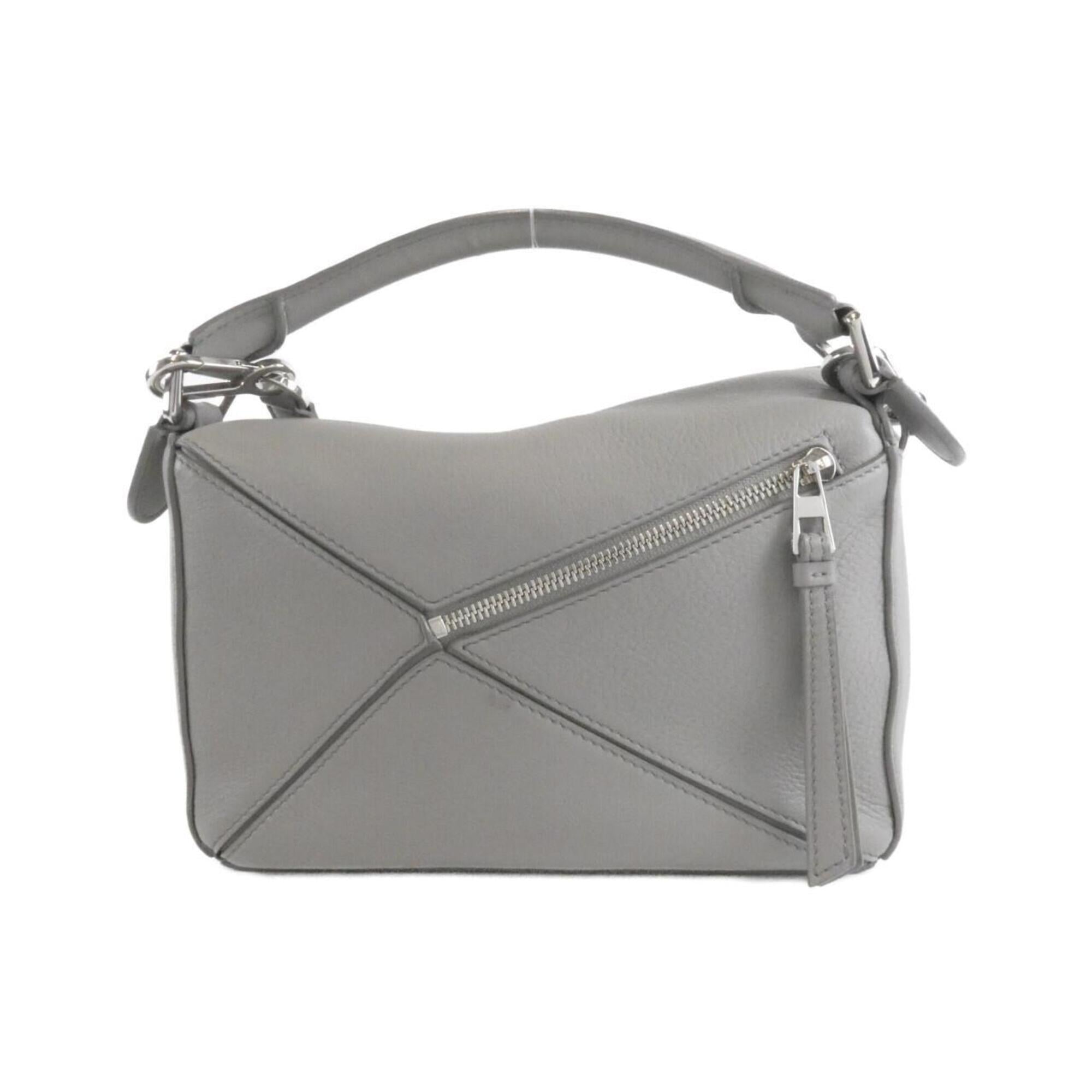 Loewe Puzzle Gray Leather Handbag (Pre-Owned)
