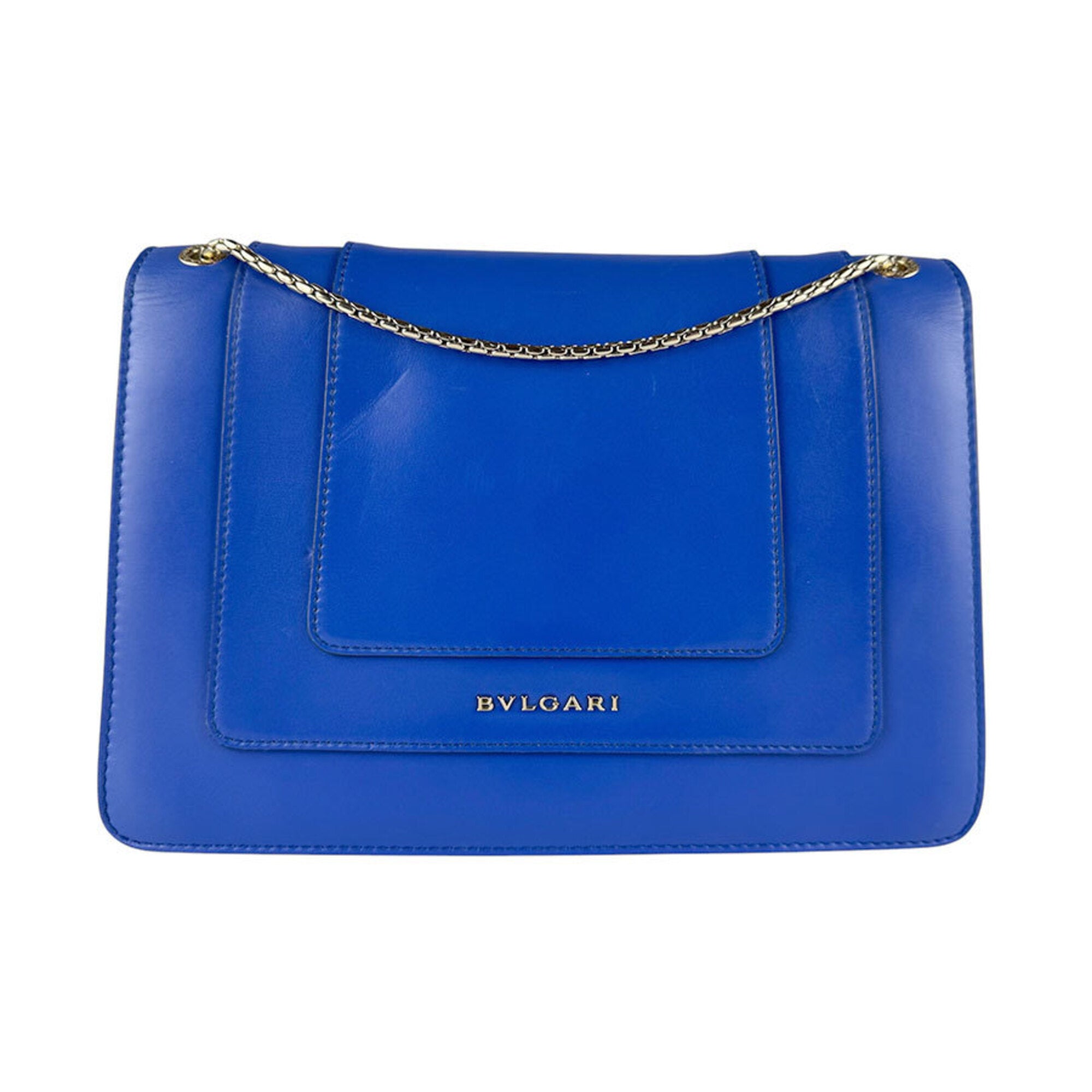 Bvlgari Blue Leather Shoulder Bag (Pre-Owned)