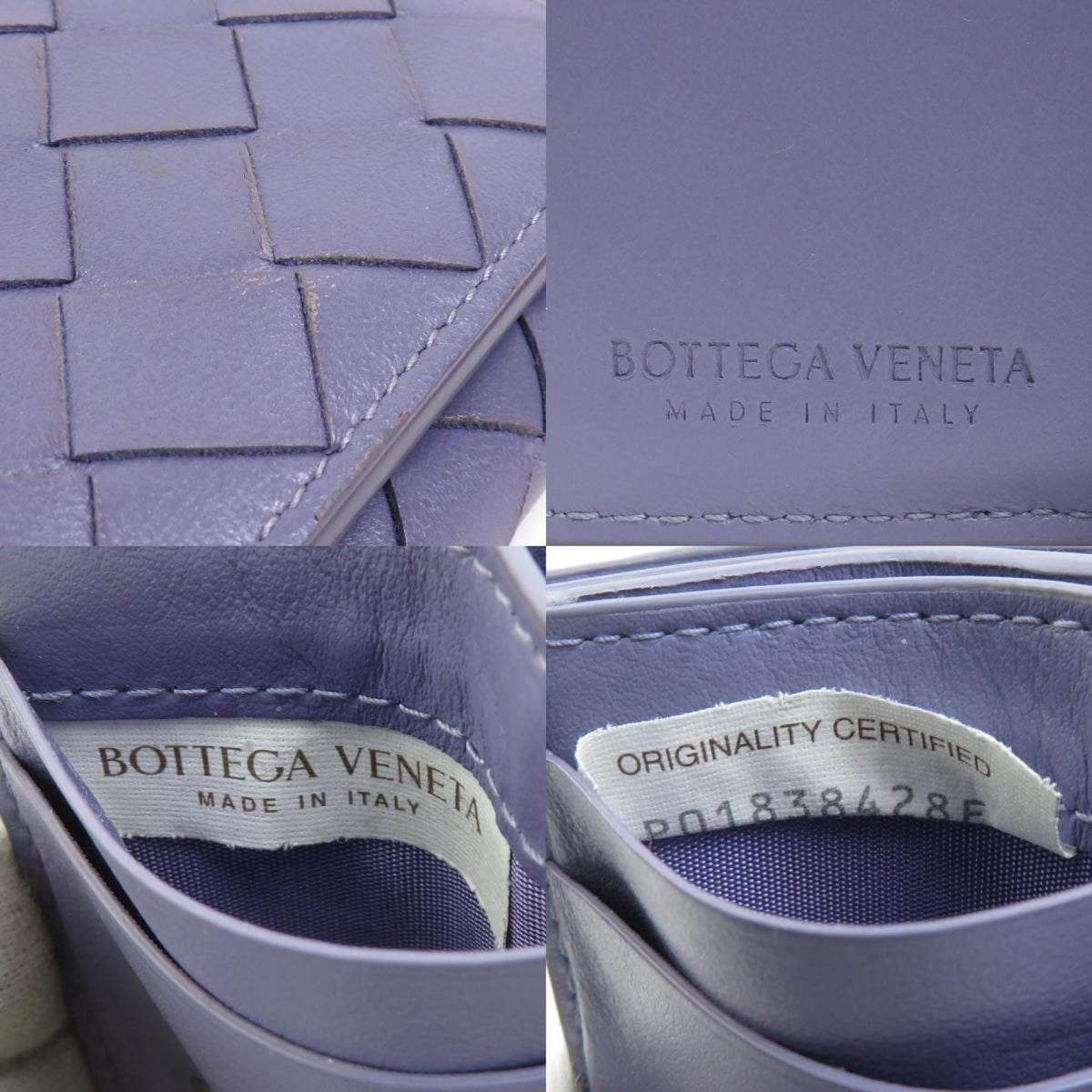 Bottega Veneta Purple Leather Wallet (Tri-Fold) (Pre-Owned)