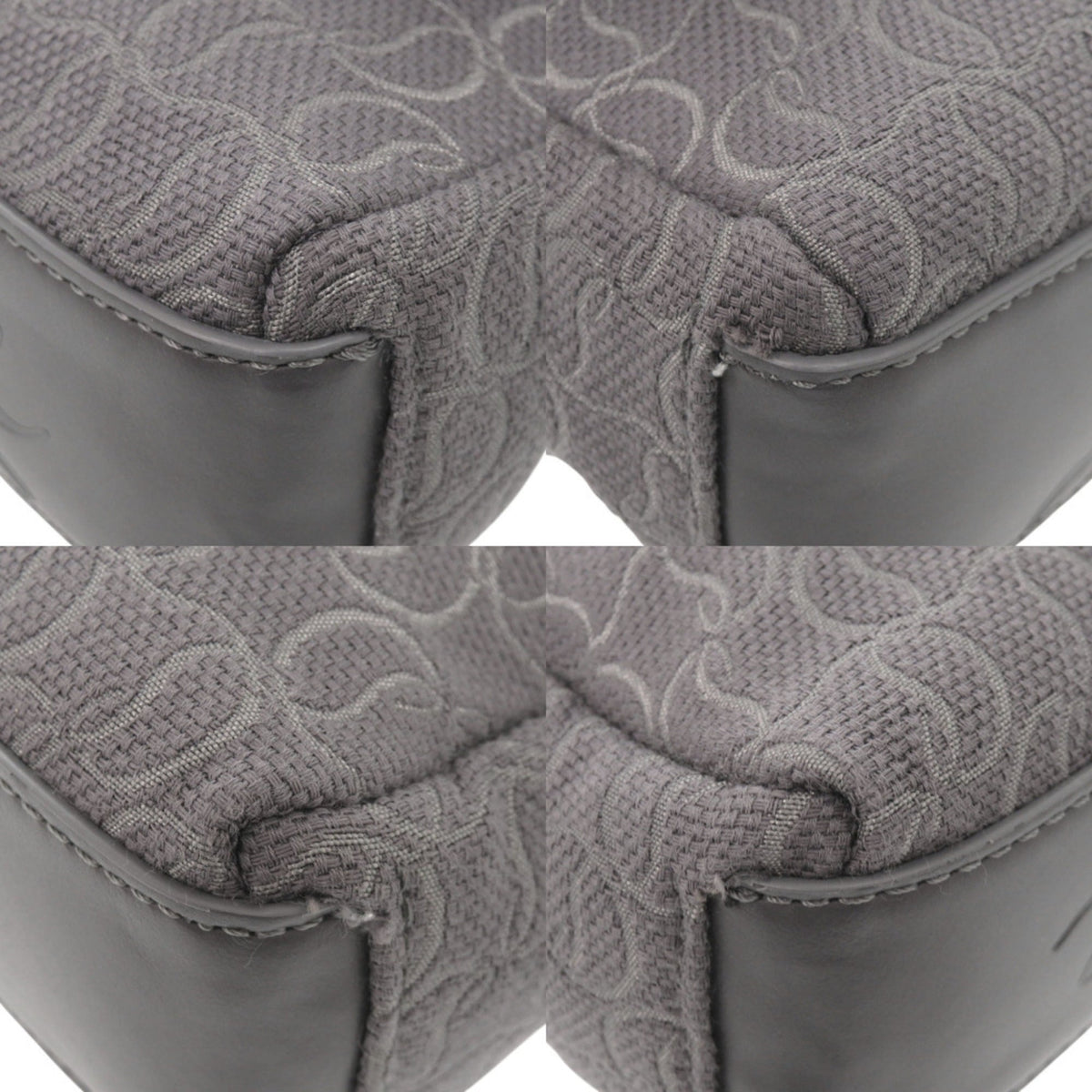 Christian Louboutin Gray Canvas Leather Shoulder Bag (Pre-Owned)