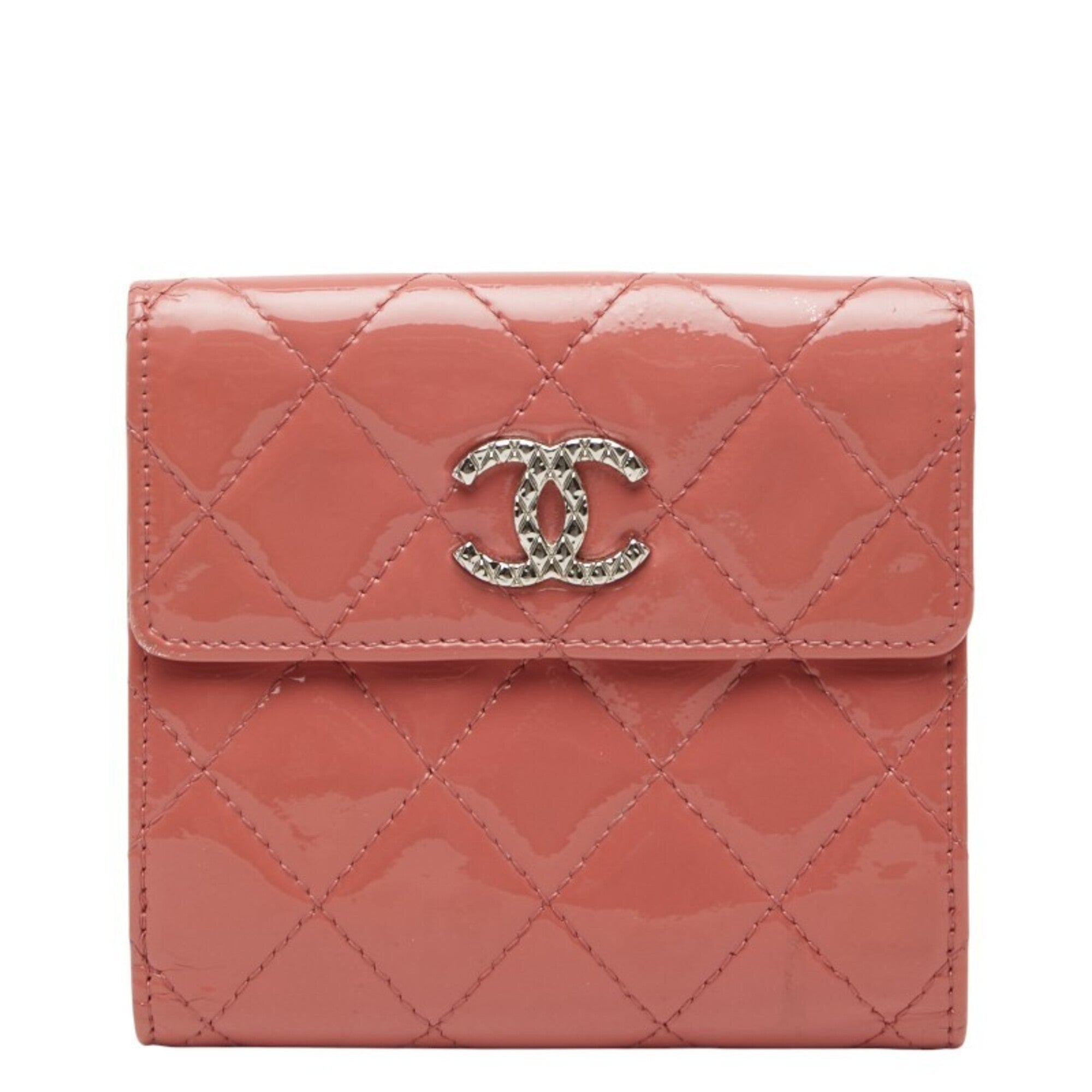 Chanel Pink Patent Leather Wallet (Bi-Fold) (Pre-Owned)