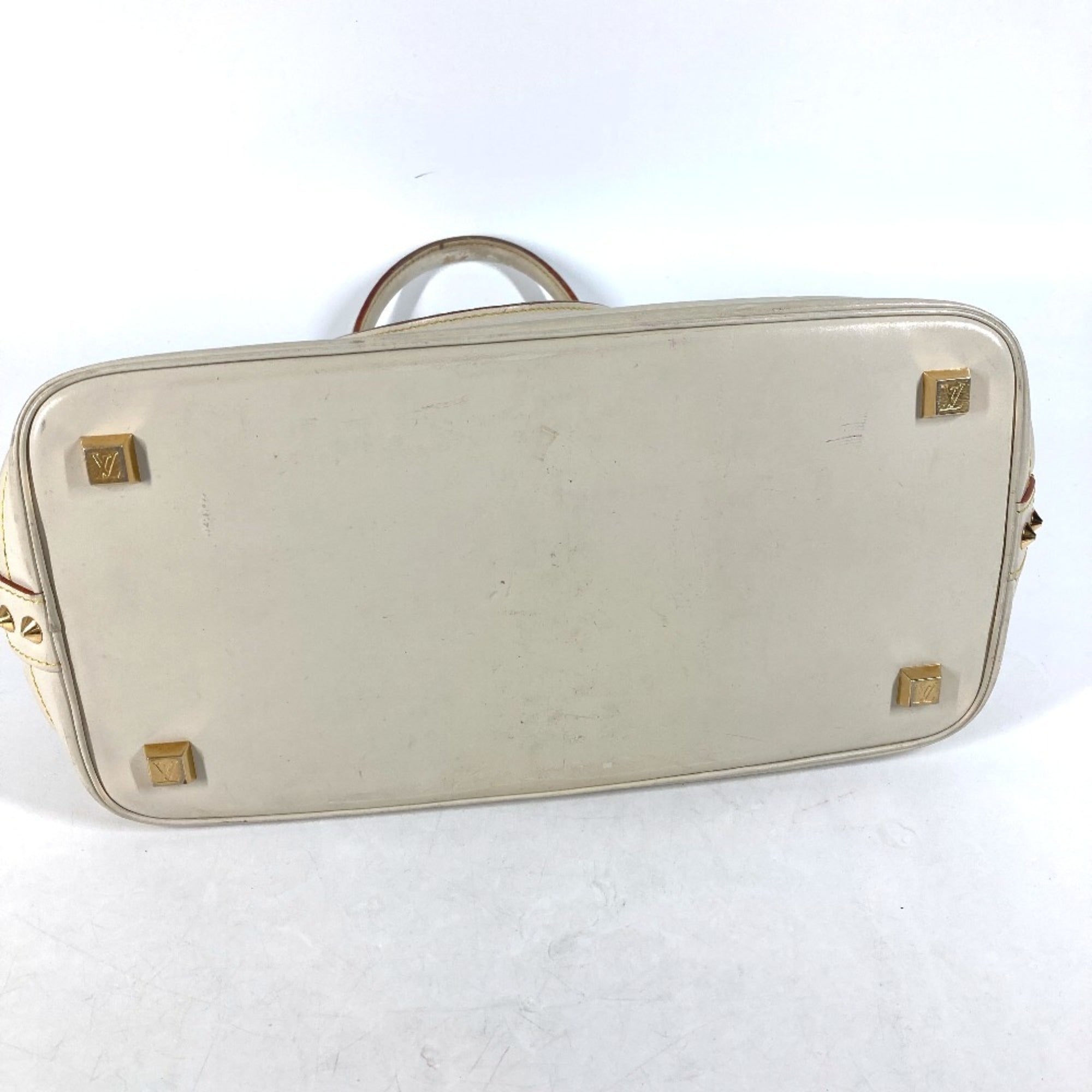 Louis Vuitton Galle White Yellow Suhali Leather Handbag Tote Bag (Pre-Owned)