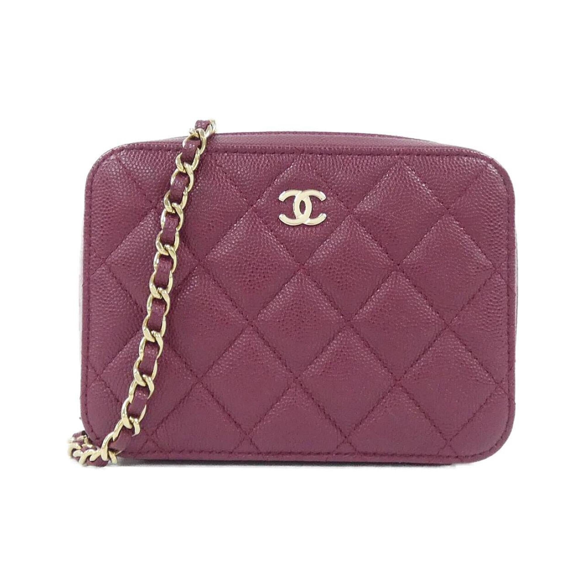 Chanel Bordeaux Grained Calfskin Shoulder Bag (Pre-Owned)