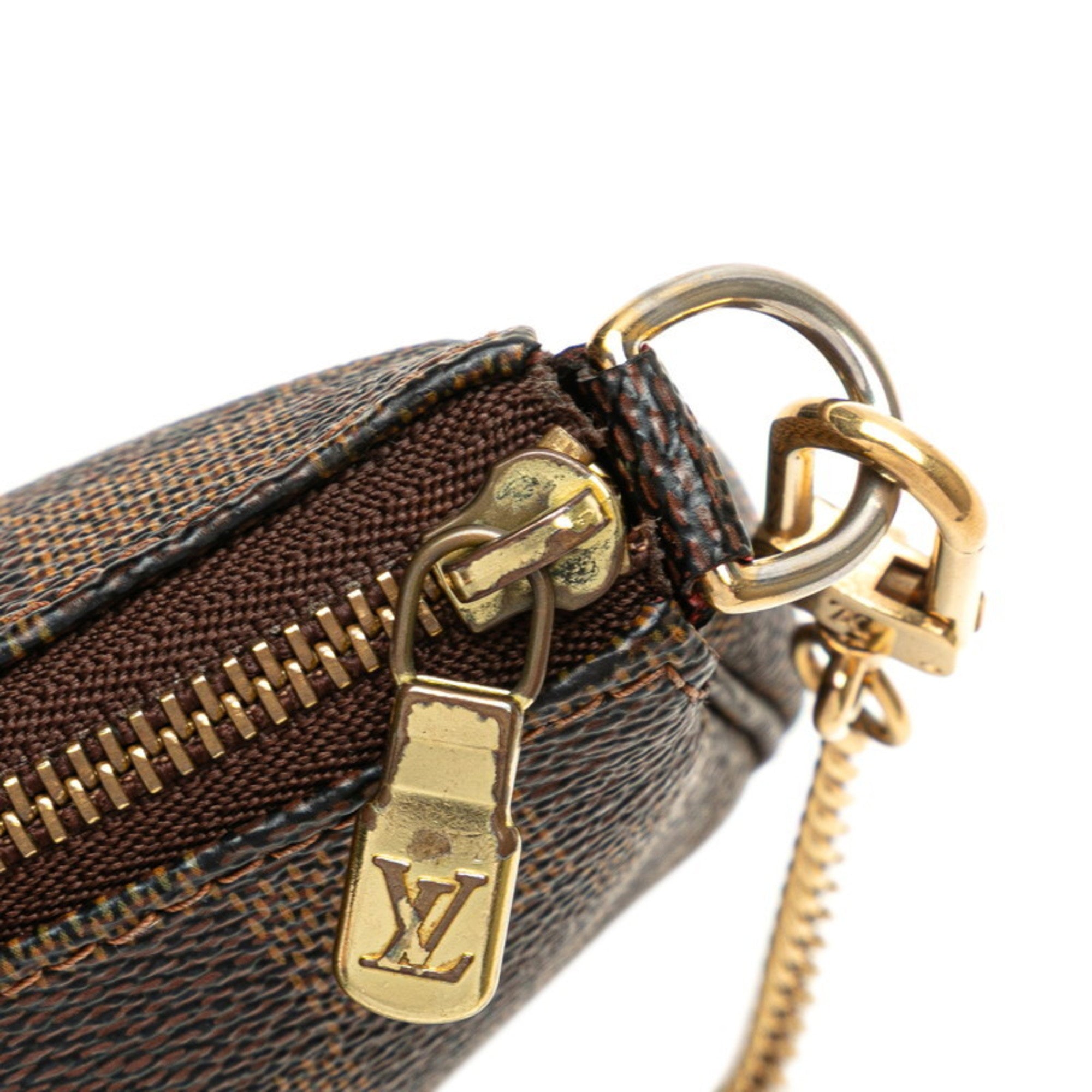 Louis Vuitton Damier Brown Pvc Leather Handbag Pochette (Pre-Owned)