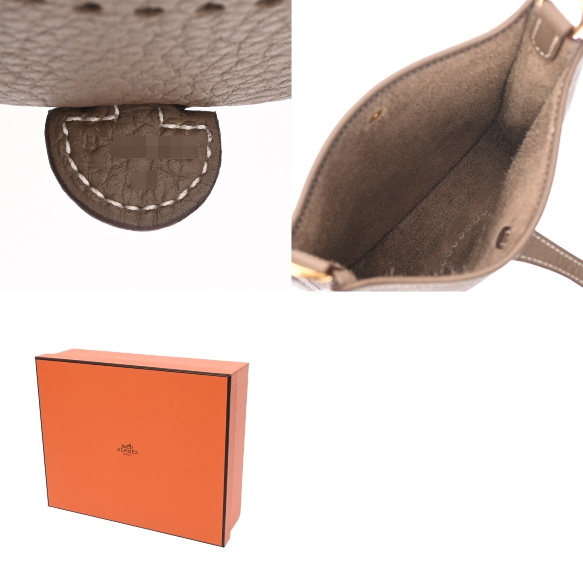 Hermes Etoupe Gray Taurillon Clemence Leather Shoulder Bag (Pre-Owned)