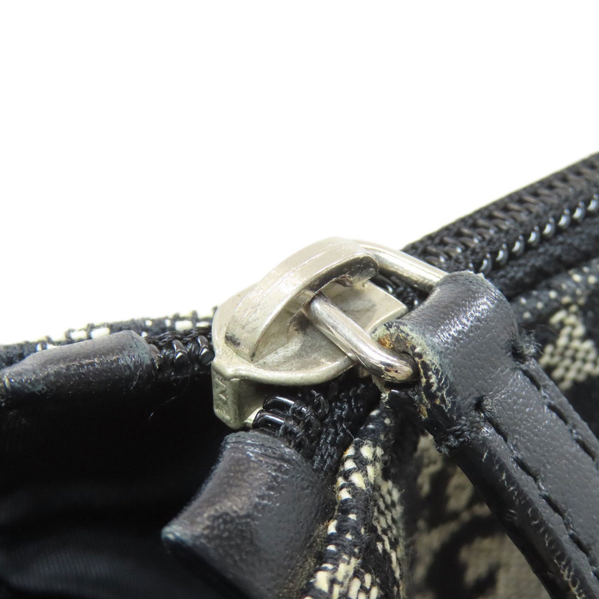 Christian Dior Trotter Black Gray Canvas Shoulder Bag (Pre-Owned)