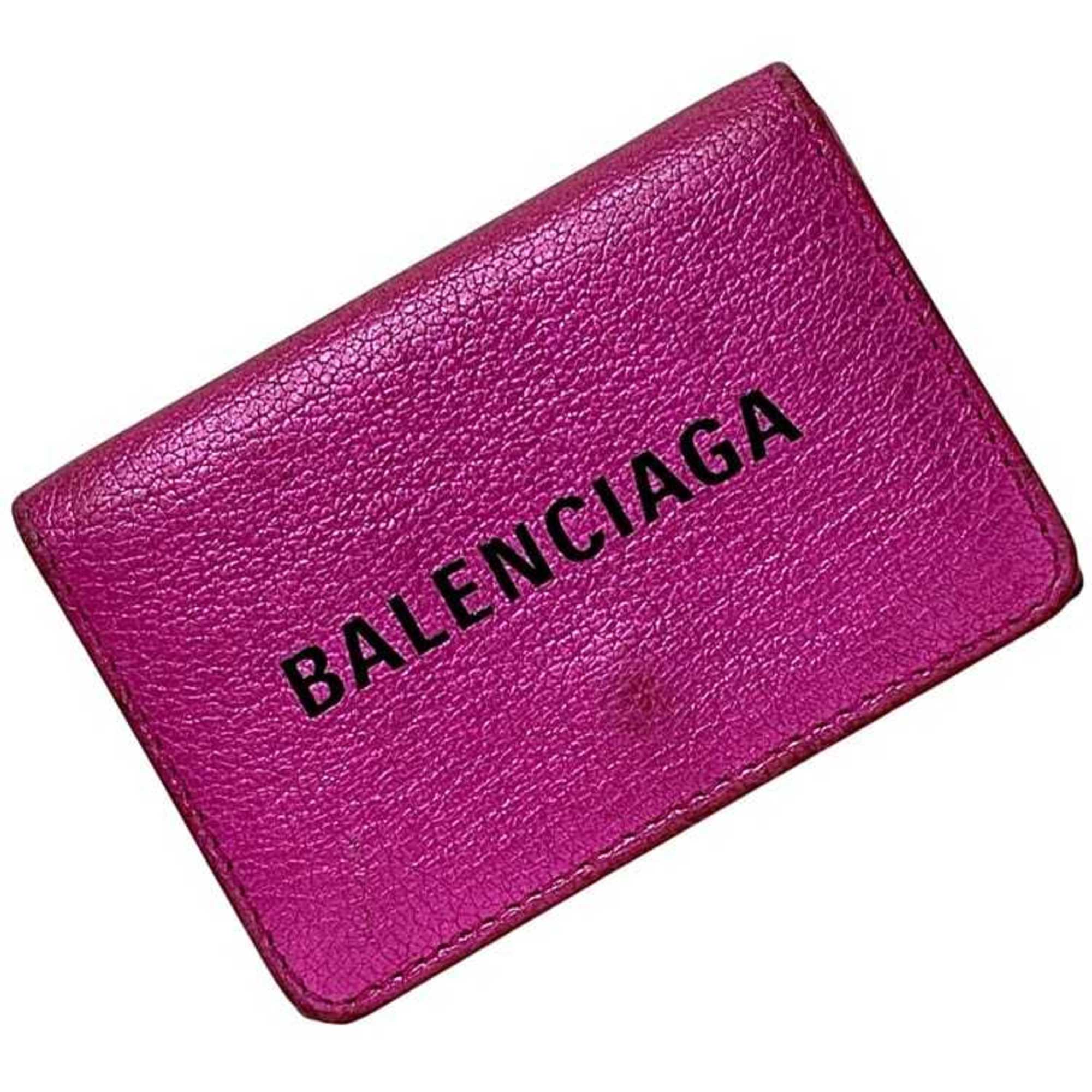 Balenciaga Pink Leather Wallet (Tri-Fold) (Pre-Owned)