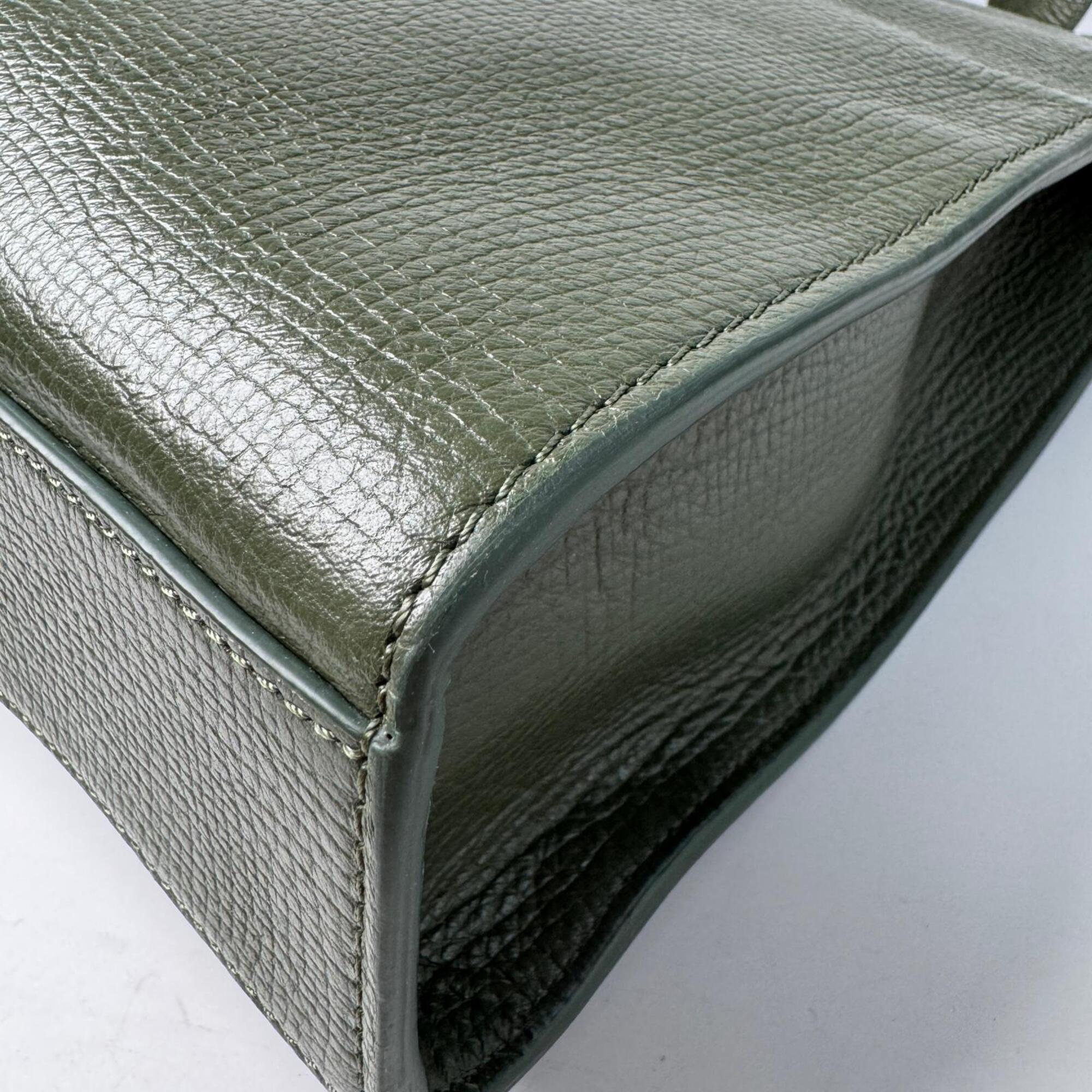 Tod's Green Leather Shoulder Bag Tote Bag (Pre-Owned)