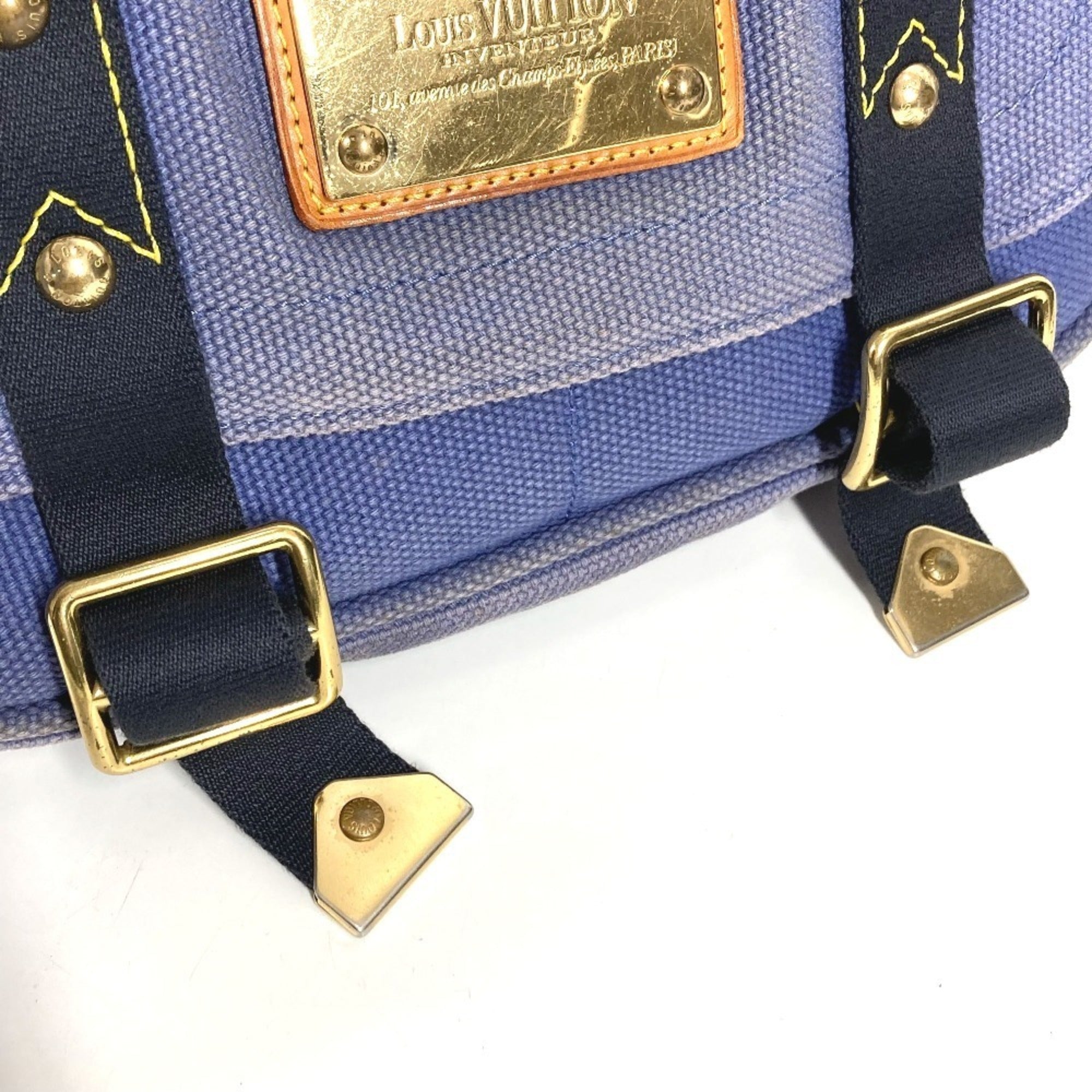 Louis Vuitton Blue Canvas Shoulder Bag Tote Bag (Pre-Owned)