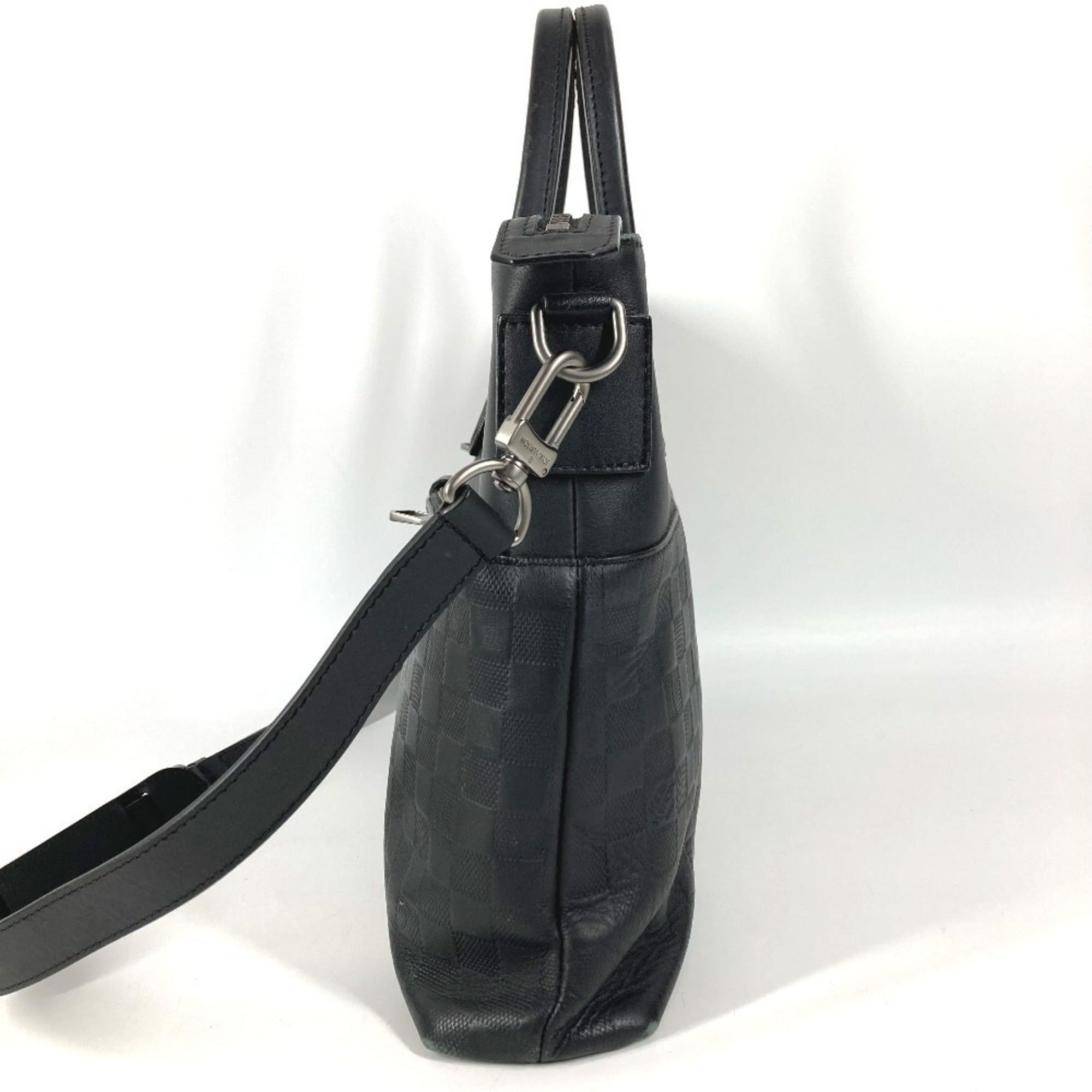 Louis Vuitton Black Onyx Damier Infini Leather Briefcase Handbag Shoulder Bag Tote Bag (Pre-Owned)