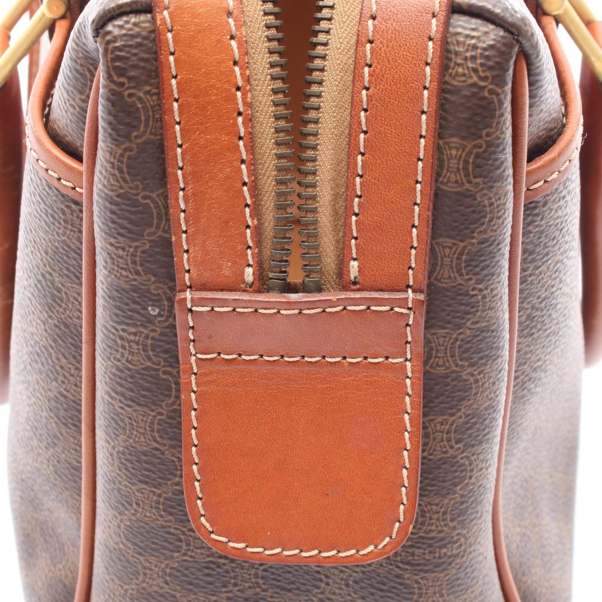 Celine Brown Coated Canvas Leather Tote Bag (Pre-Owned)