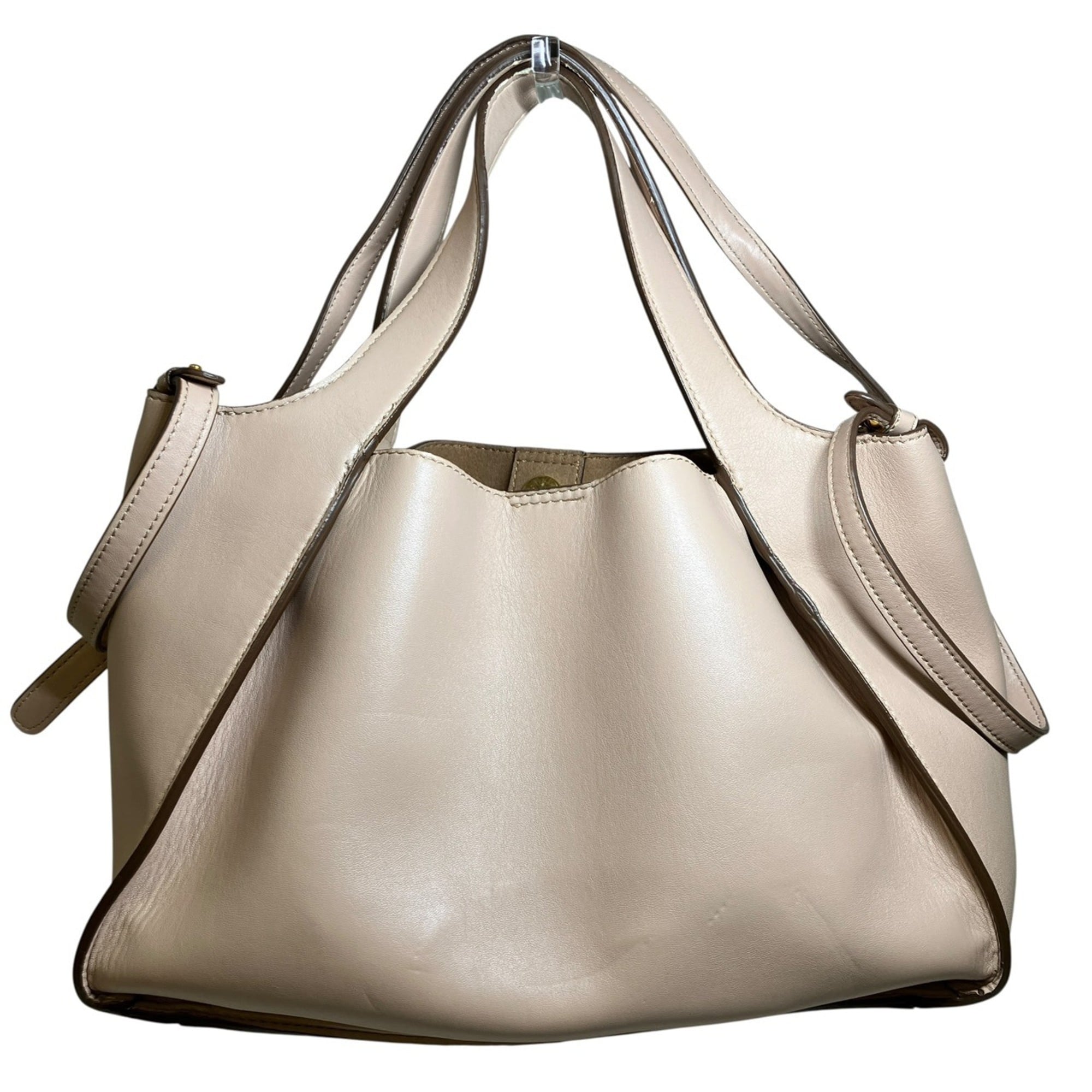 Stella Mccartney Beige Sand Faux Leather Pouch Tote Bag (Pre-Owned)