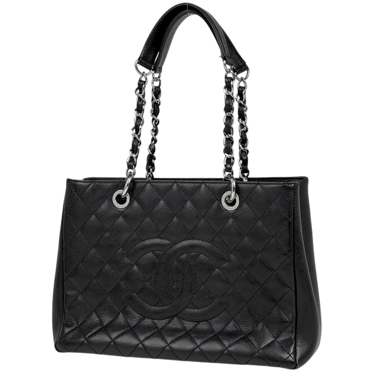 Chanel Matelasse Black Grained Calfskin Tote Bag (Pre-Owned)