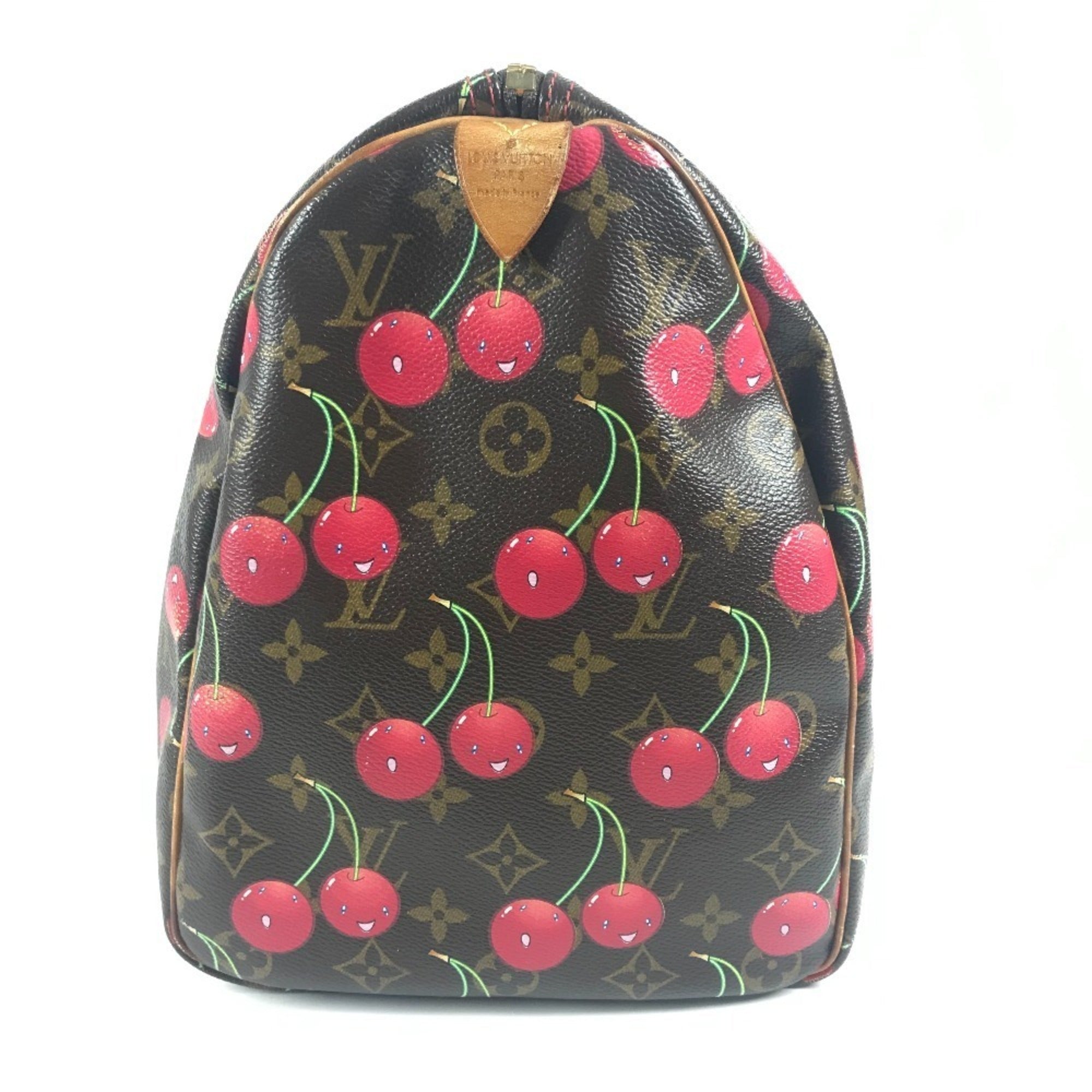 Louis Vuitton Brown Monogram Cherry Red Color Monogram Boston Bag (Pre-Owned)