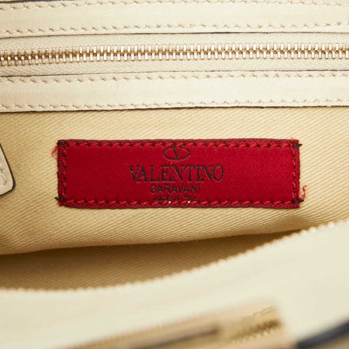 Valentino Off-White Leather Handbag Shoulder Bag (Pre-Owned)