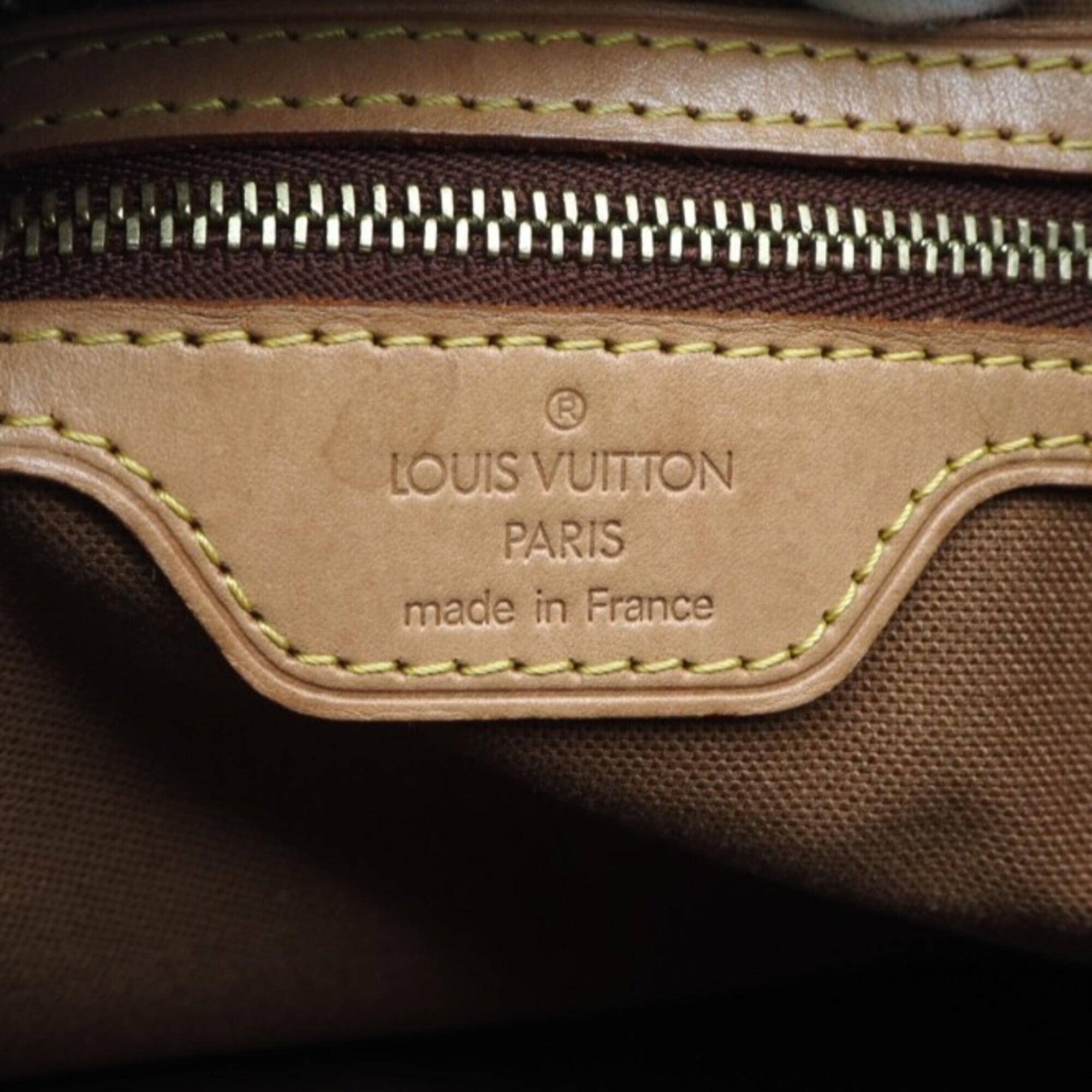 Louis Vuitton Monogram Beige Brown Coated Canvas Leather Handbag (Pre-Owned)
