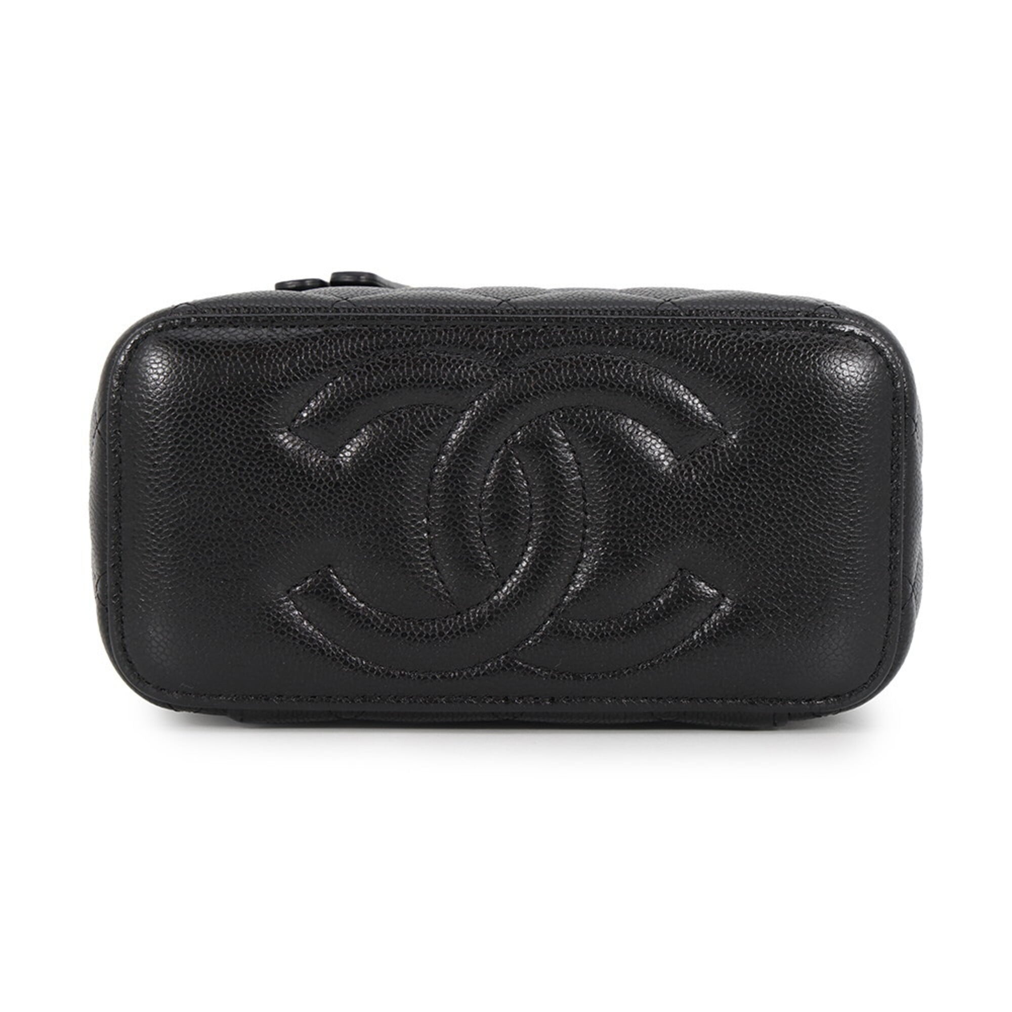 Chanel Matelasse Black Grained Calfskin Handbag Shoulder Bag (Pre-Owned)