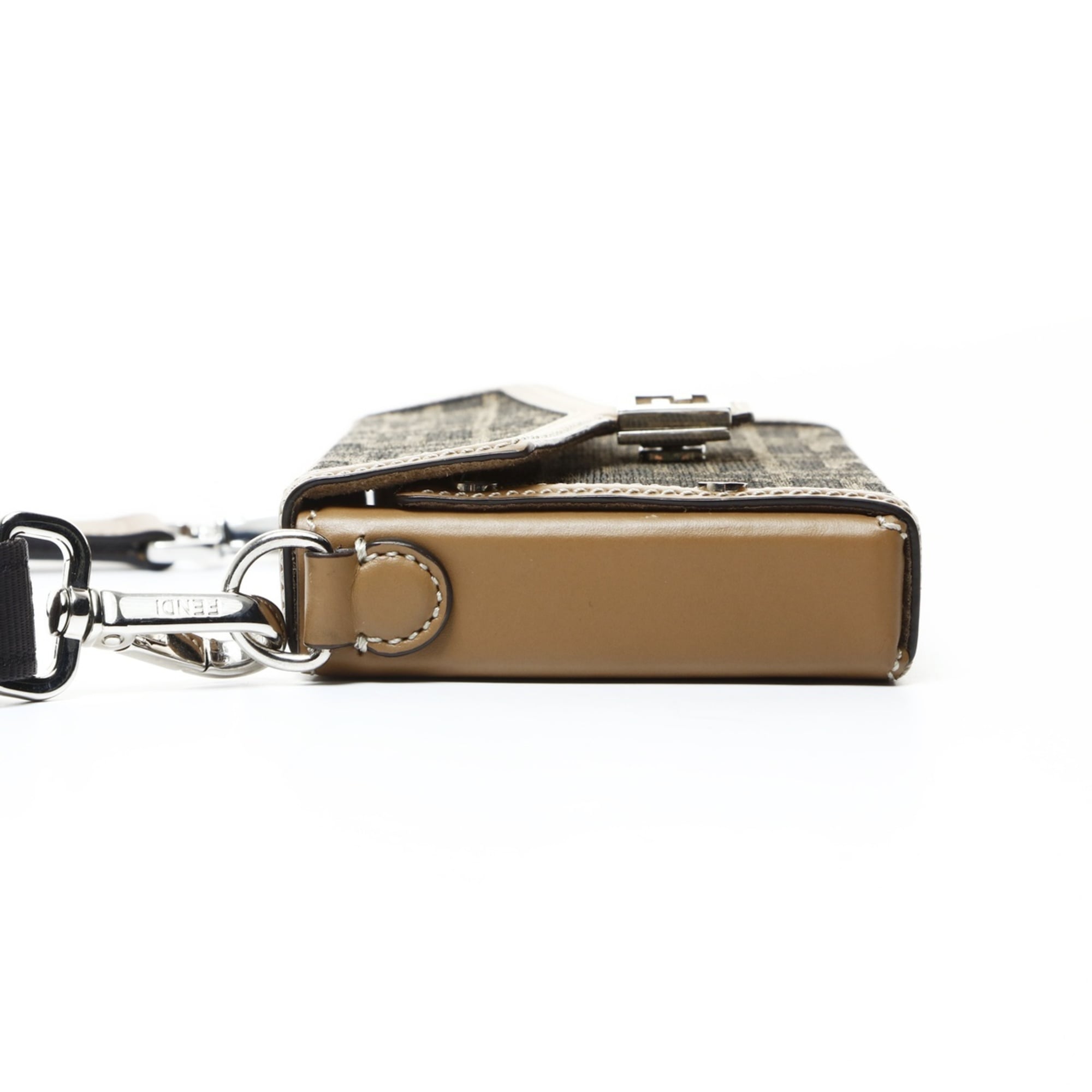 Fendi Zucca Brown Pouch Shoulder Bag (Pre-Owned)