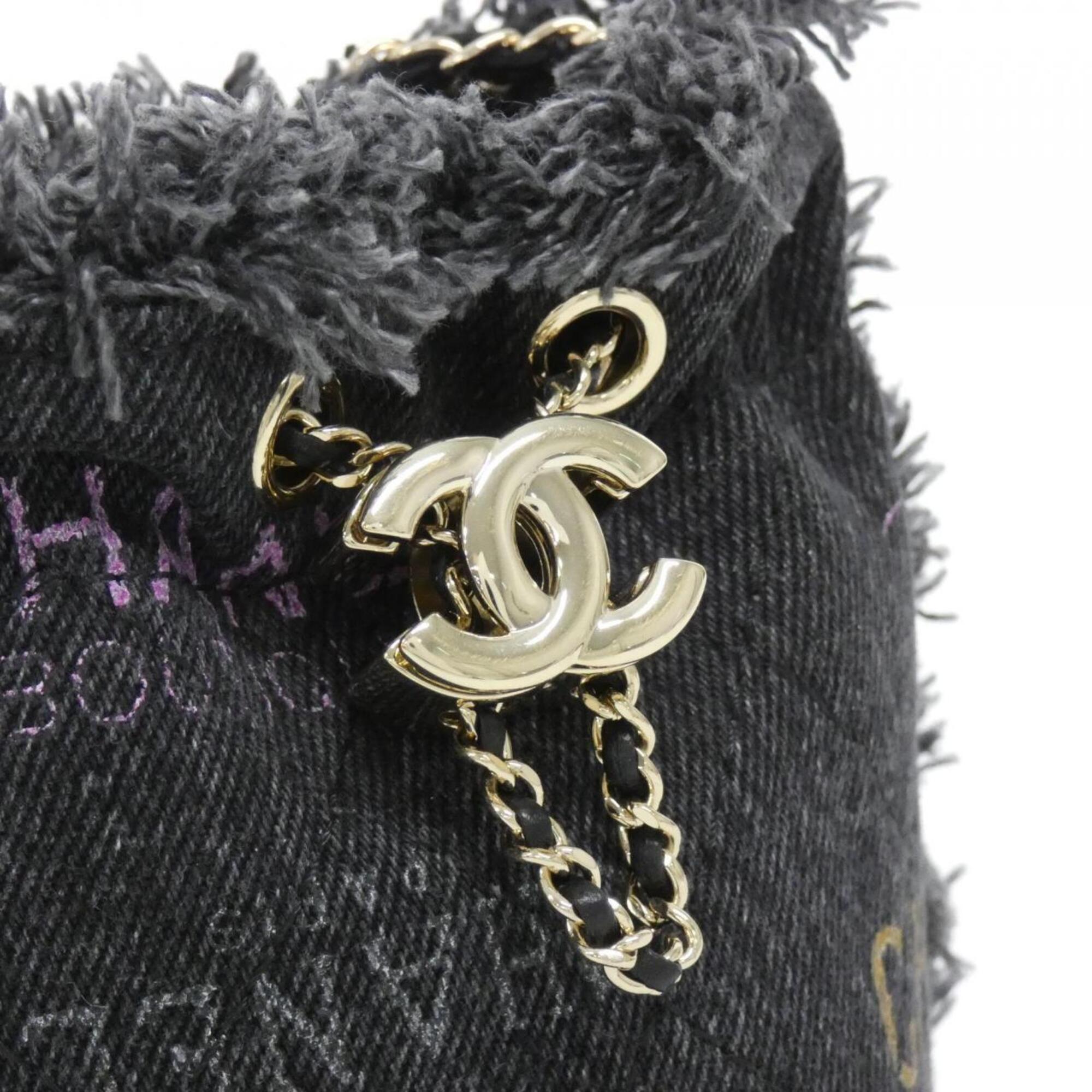 Chanel Black Denim Shoulder Bag (Pre-Owned)