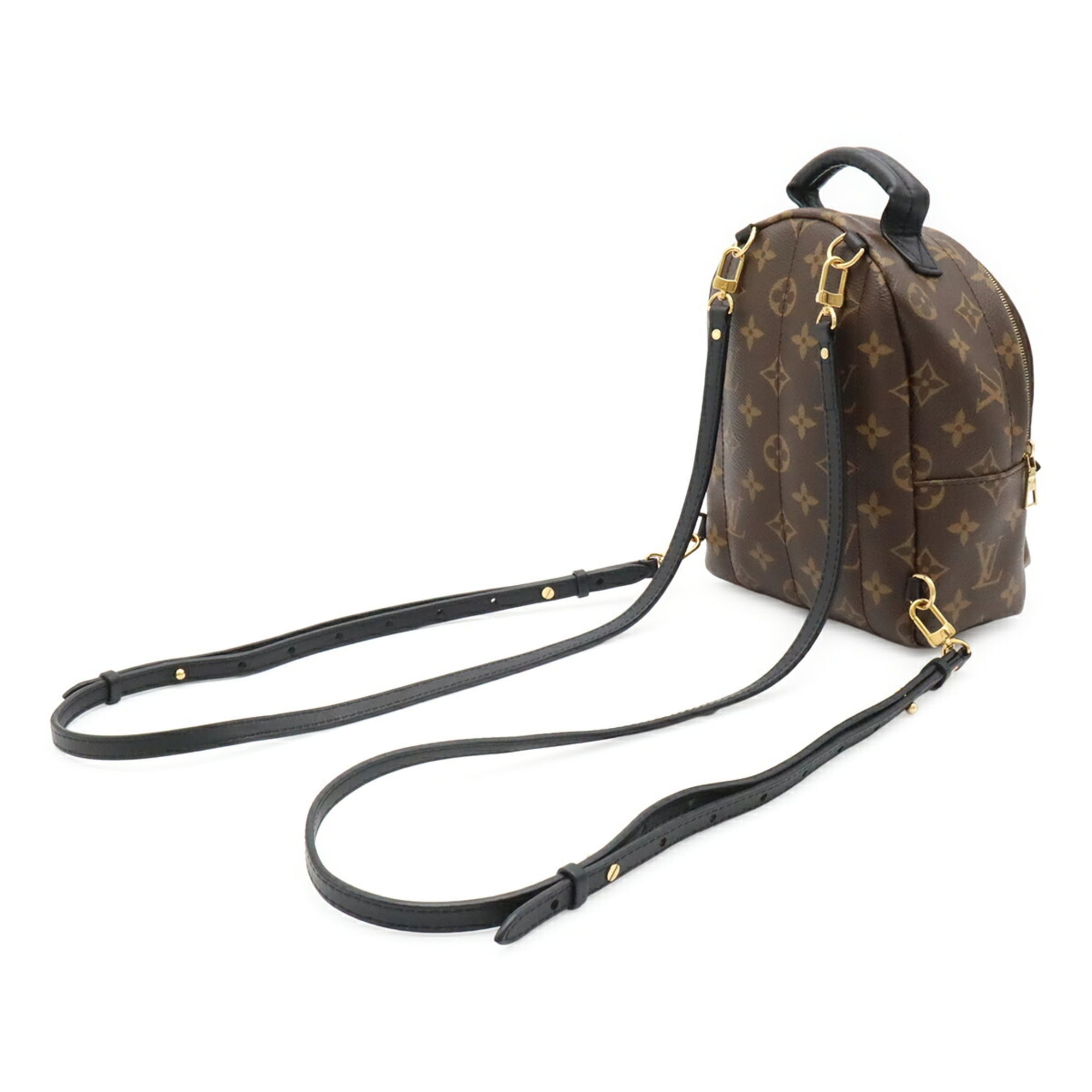 Louis Vuitton Brown Monogram Canvas Leather Backpack Shoulder Bag (Pre-Owned)