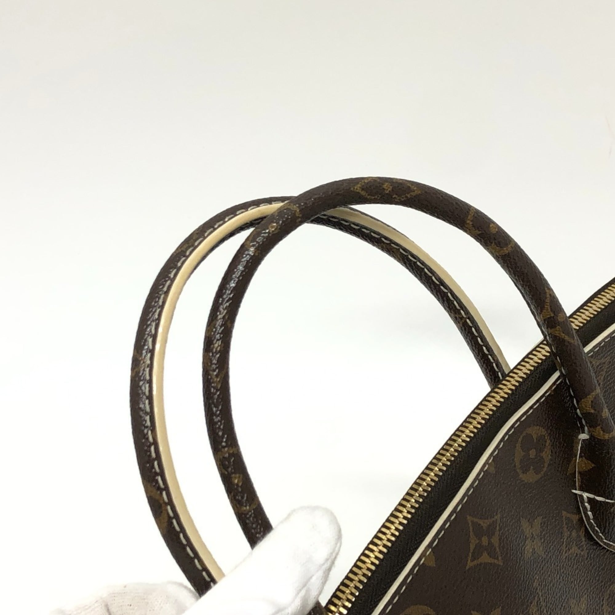 Louis Vuitton Monogram Beige Gold Brown Galle White Canvas Monogram Handbag Tote Bag (Pre-Owned)