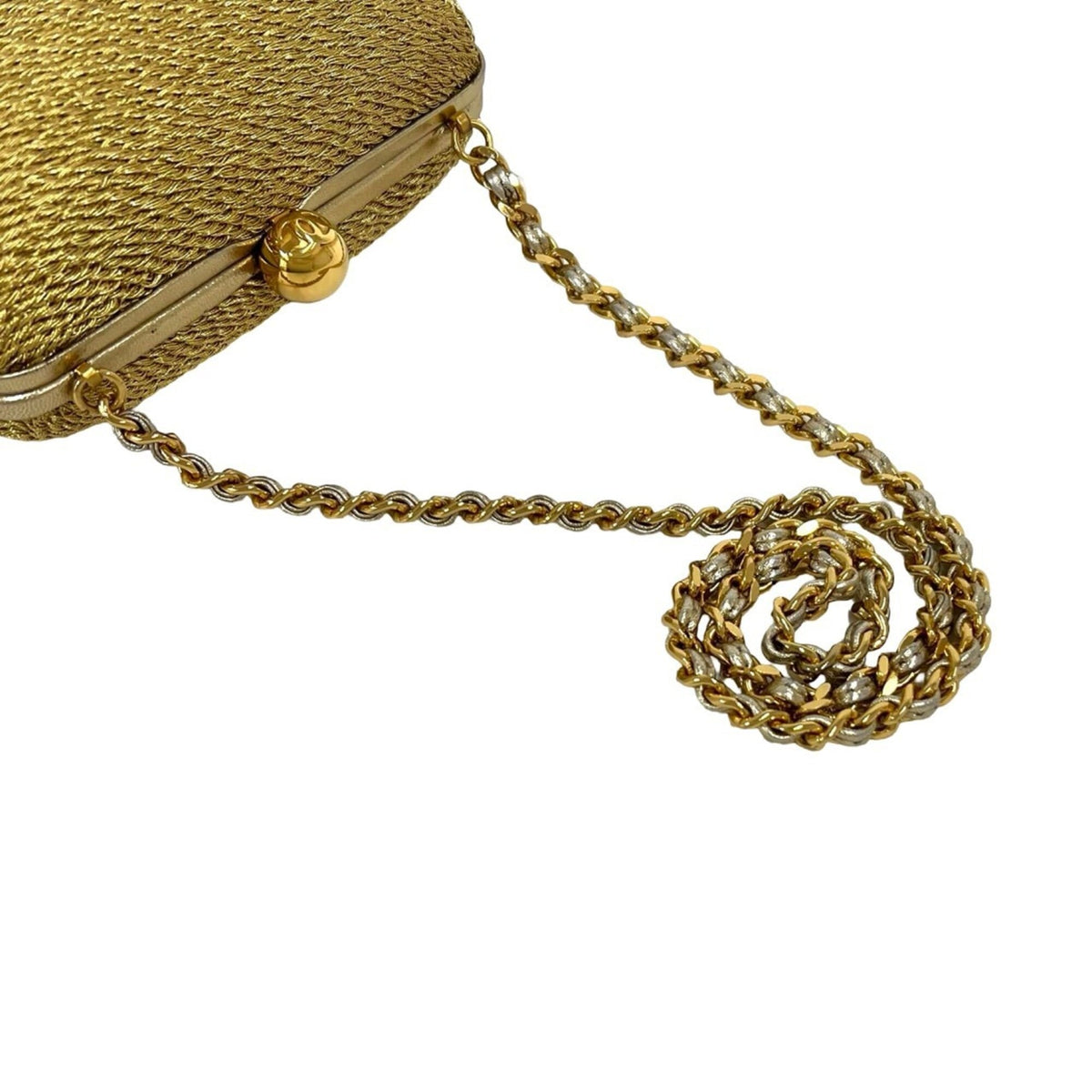 Chanel Gold Canvas Shoulder Bag (Pre-Owned)