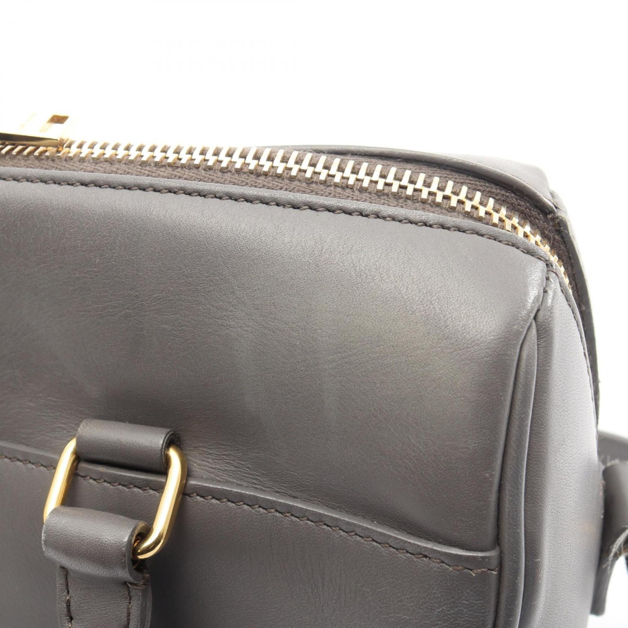 Yves Saint Laurent Gray Leather Handbag (Pre-Owned)