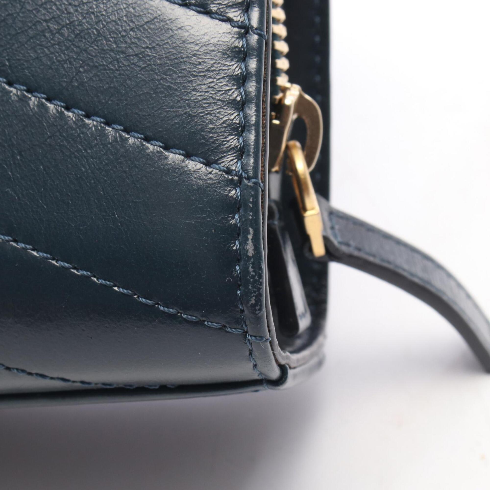 Chanel Green Leather Handbag Shoulder Bag (Pre-Owned)
